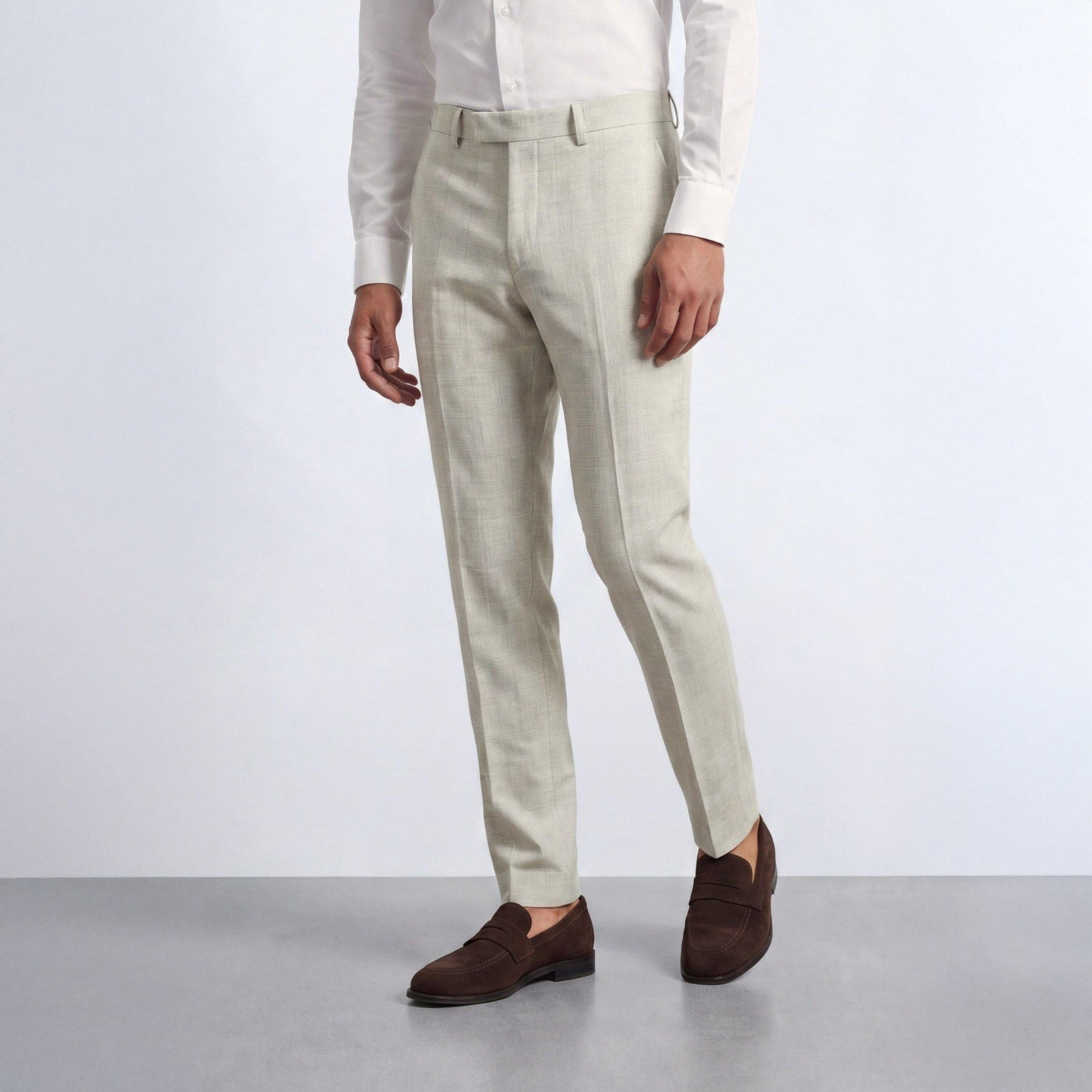 Grey - Twisted Tailor - Beckford Slim Fit Check Suit Trousers - 2