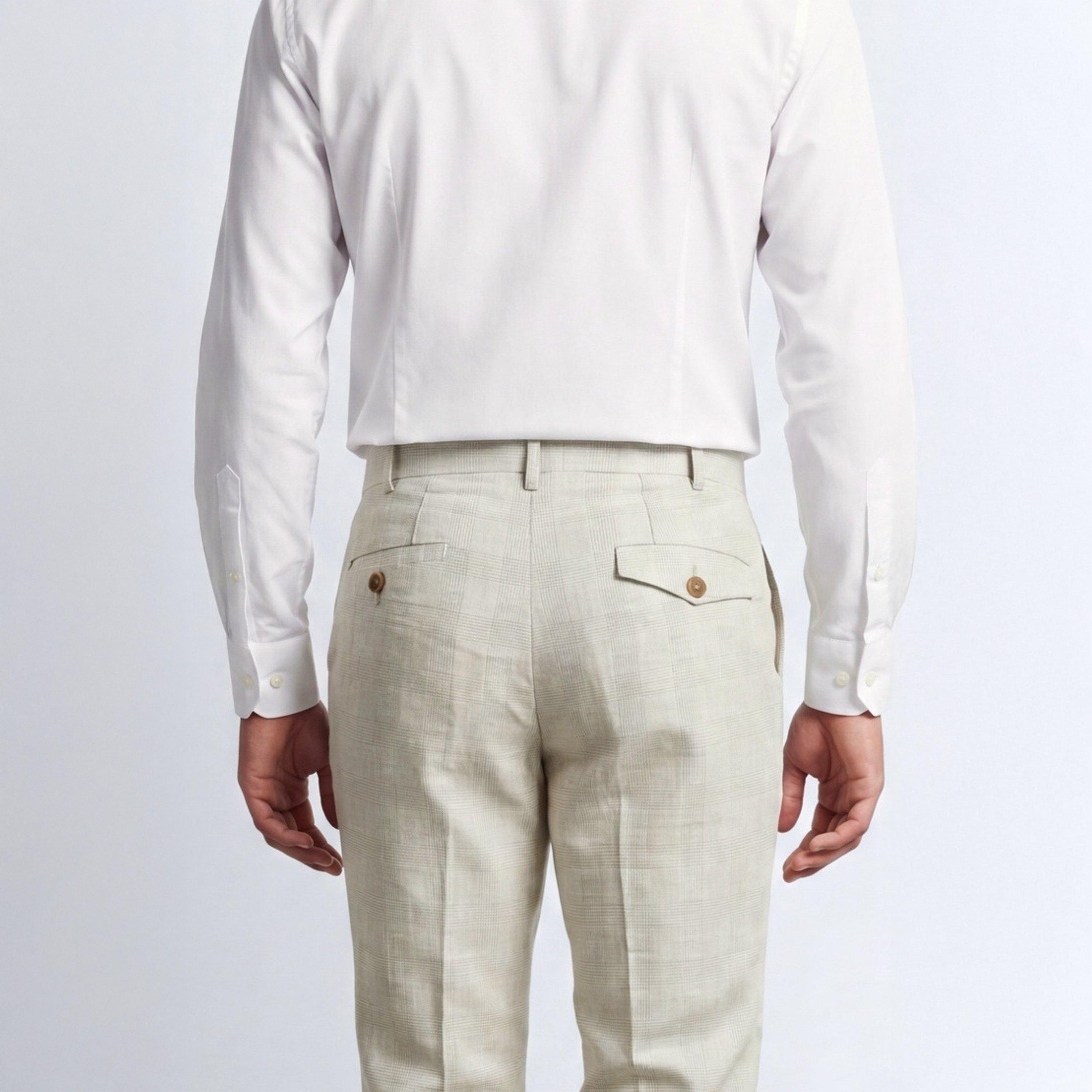 Grey - Twisted Tailor - Beckford Slim Fit Check Suit Trousers - 4