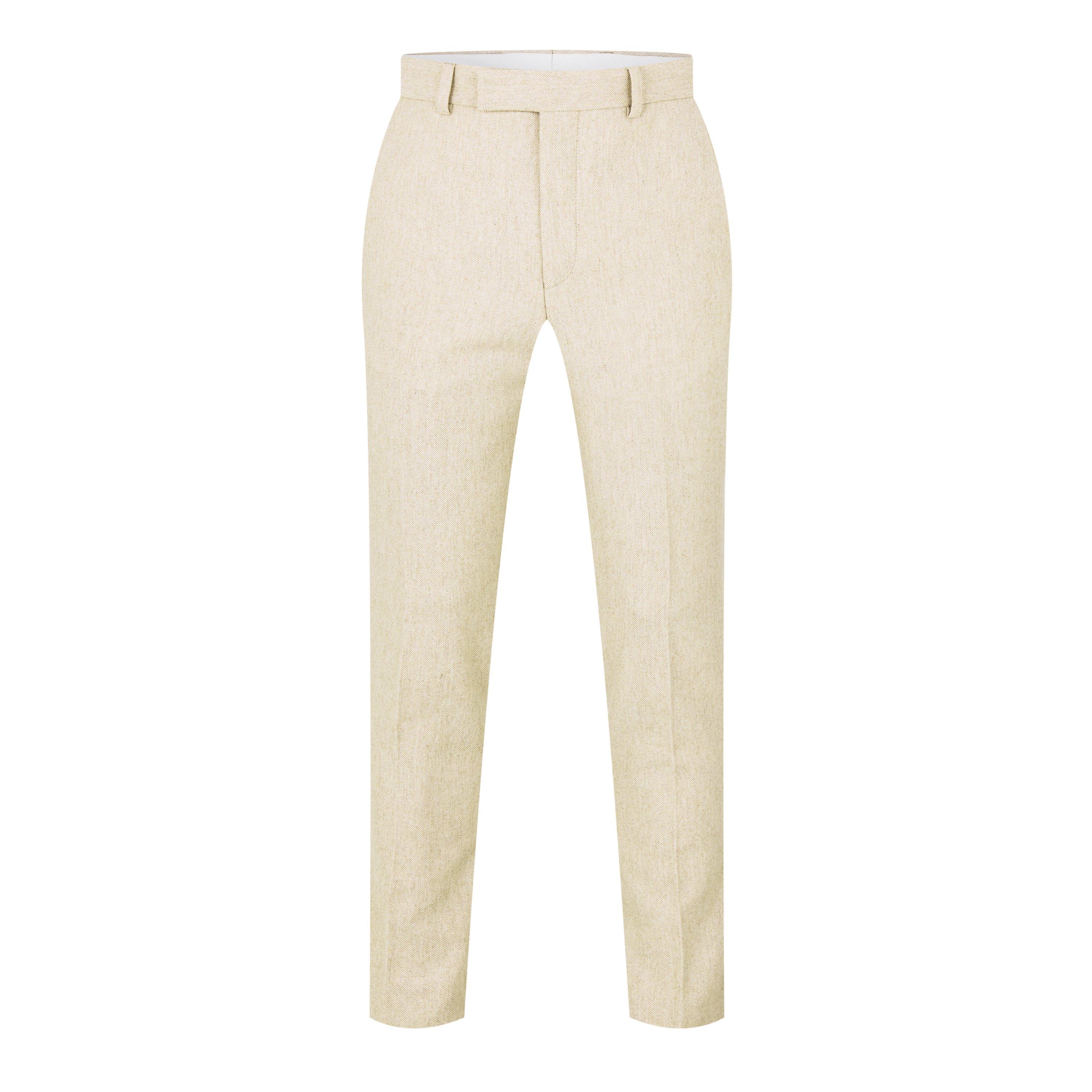 Neutral Tweed - Without Prejudice - Archer Slim Fit Donegal Trousers Mens - 7