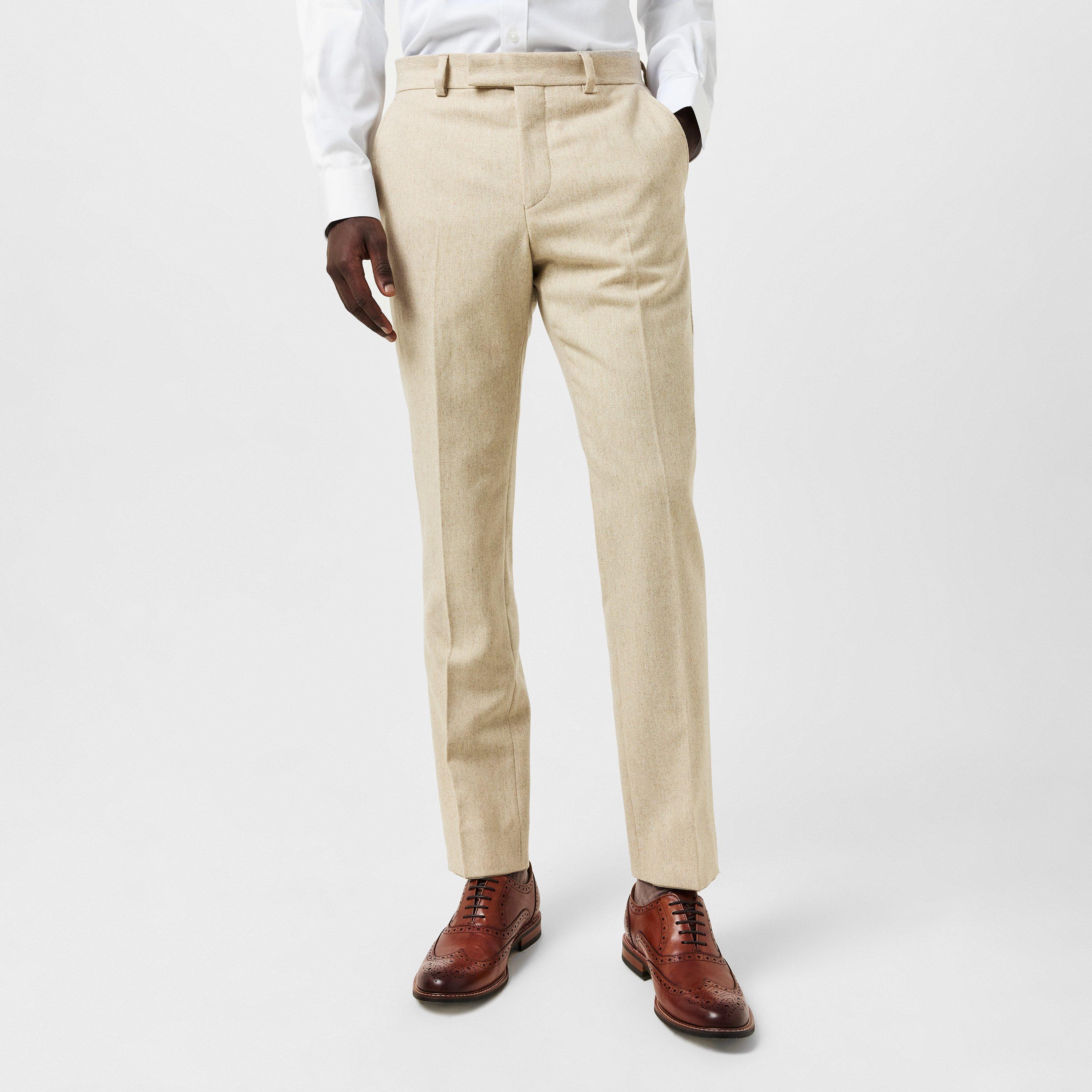 Neutral Tweed - Without Prejudice - Archer Slim Fit Donegal Trousers Mens - 3