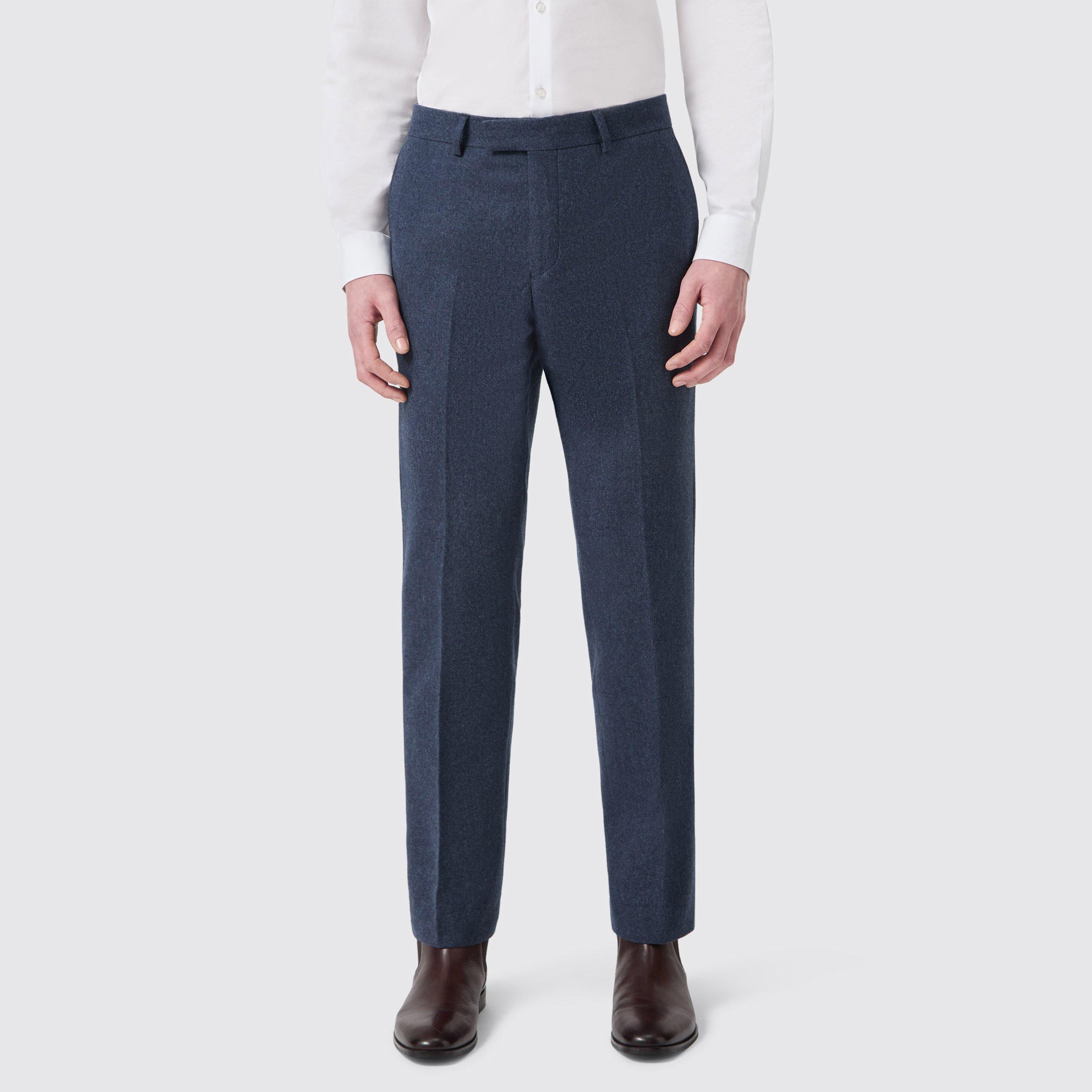 Without Prejudice Men's Archer Slim Fit Donegal Trousers - Navy Tweed - 36W S