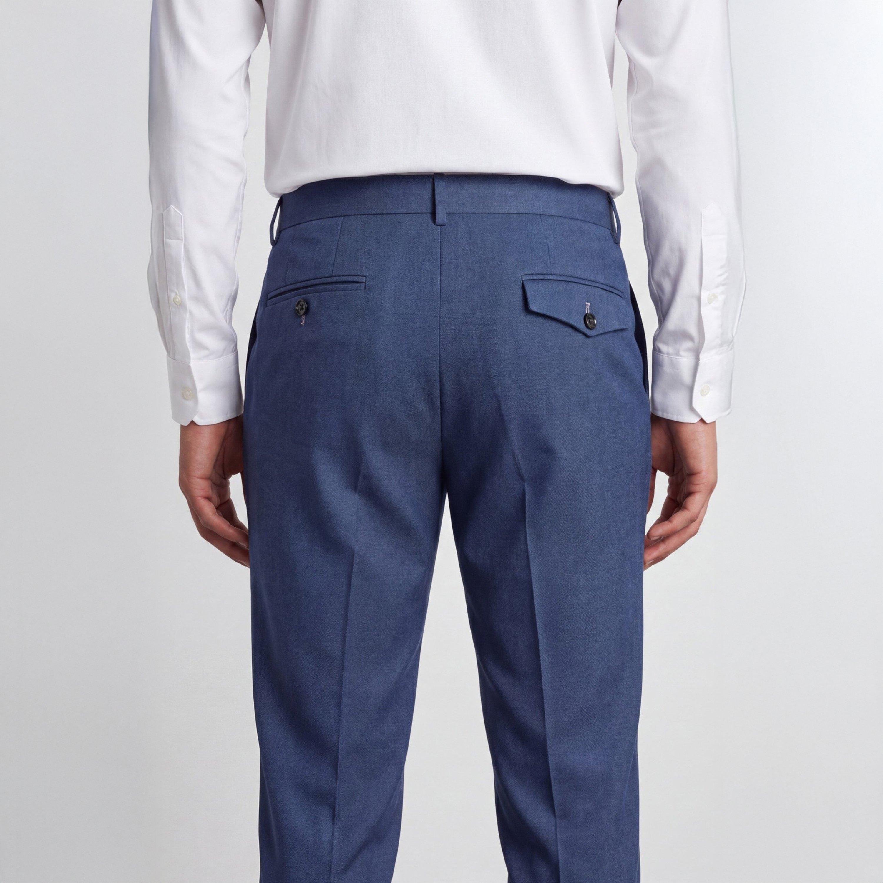 Mid Blue - Twisted Tailor - Mens Gordon Slim Fit Suit Trousers - 4