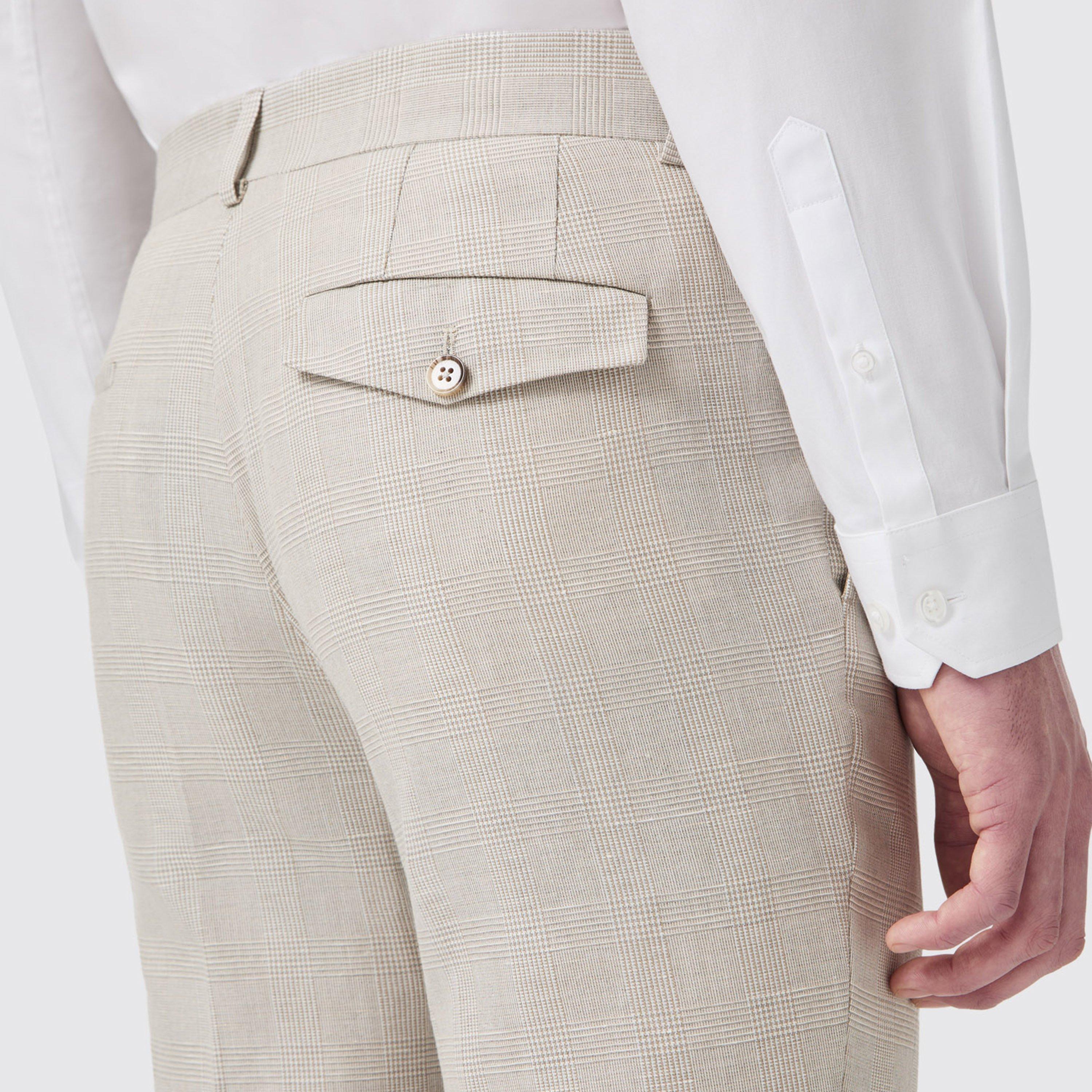 Grey Check - Twisted Tailor - Beckford Slim Fit Check Trousers - 3