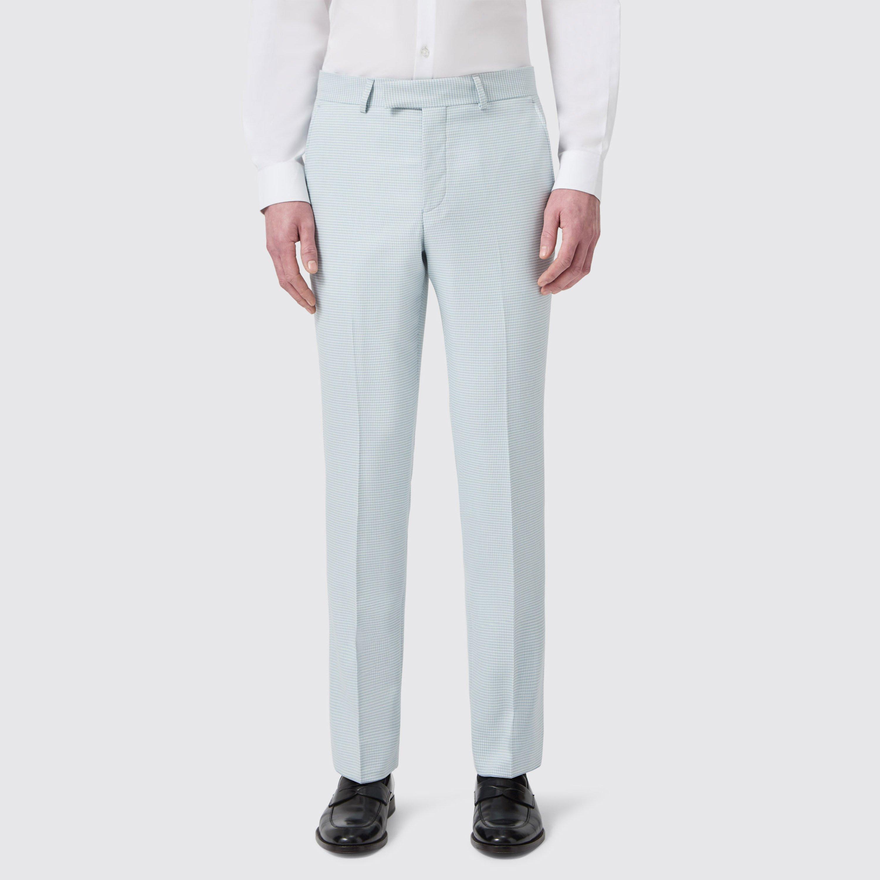 Blue PTooth - Twisted Tailor - Lansdown Slim Fit Puppytooth Trouser - 1