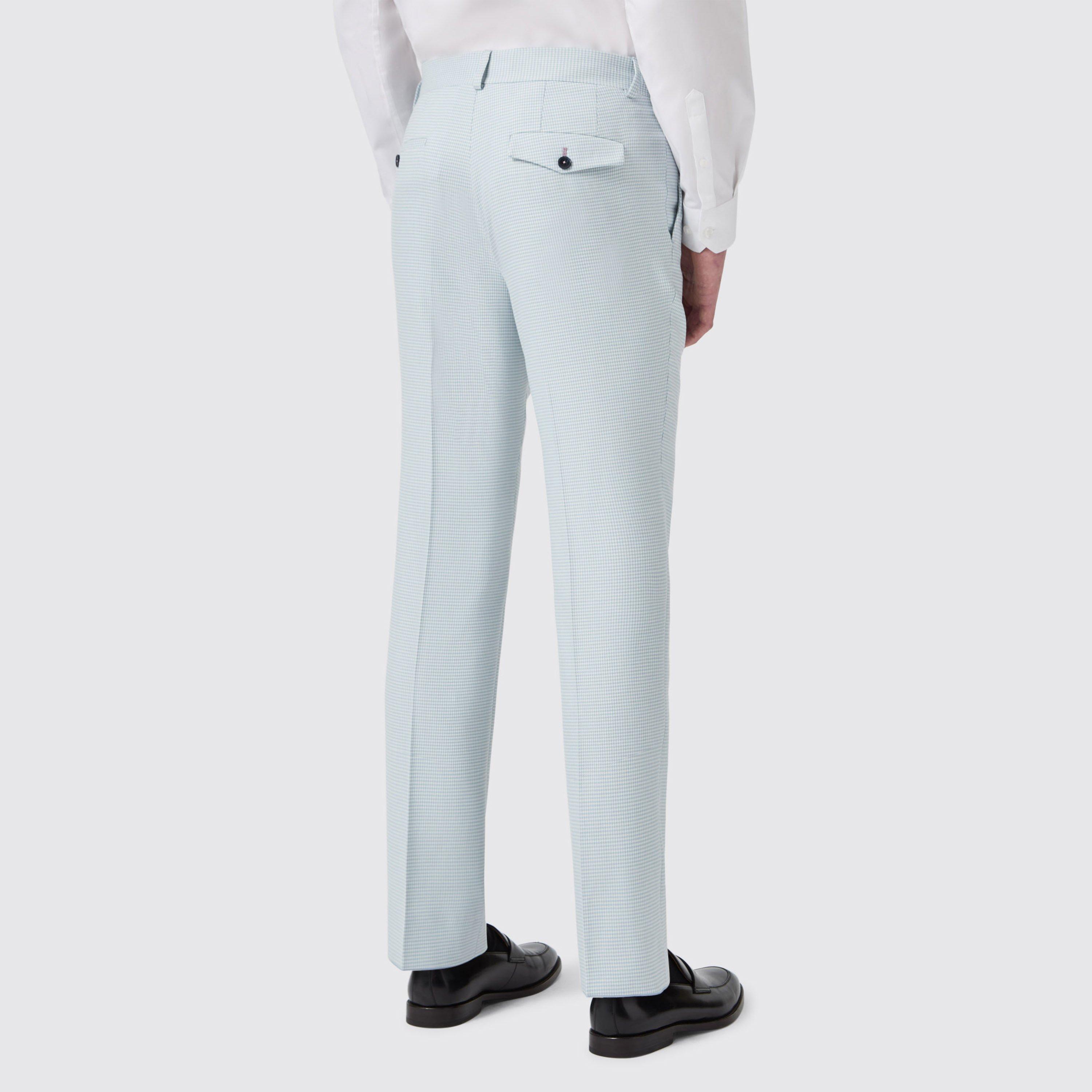 Blue PTooth - Twisted Tailor - Lansdown Slim Fit Puppytooth Trouser - 2