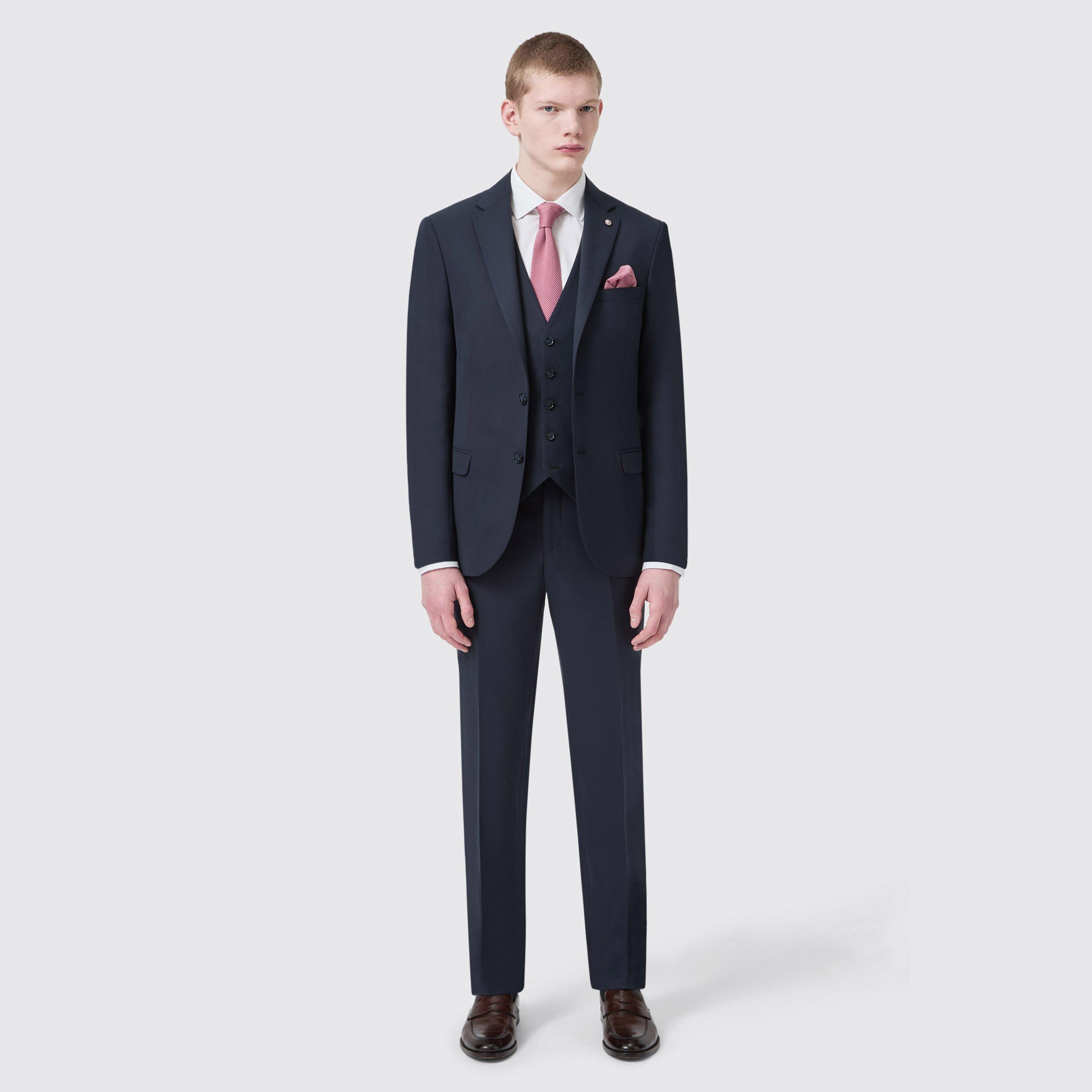 Navy - Twisted Tailor - Ellroy Slim Fit Trousers - 7