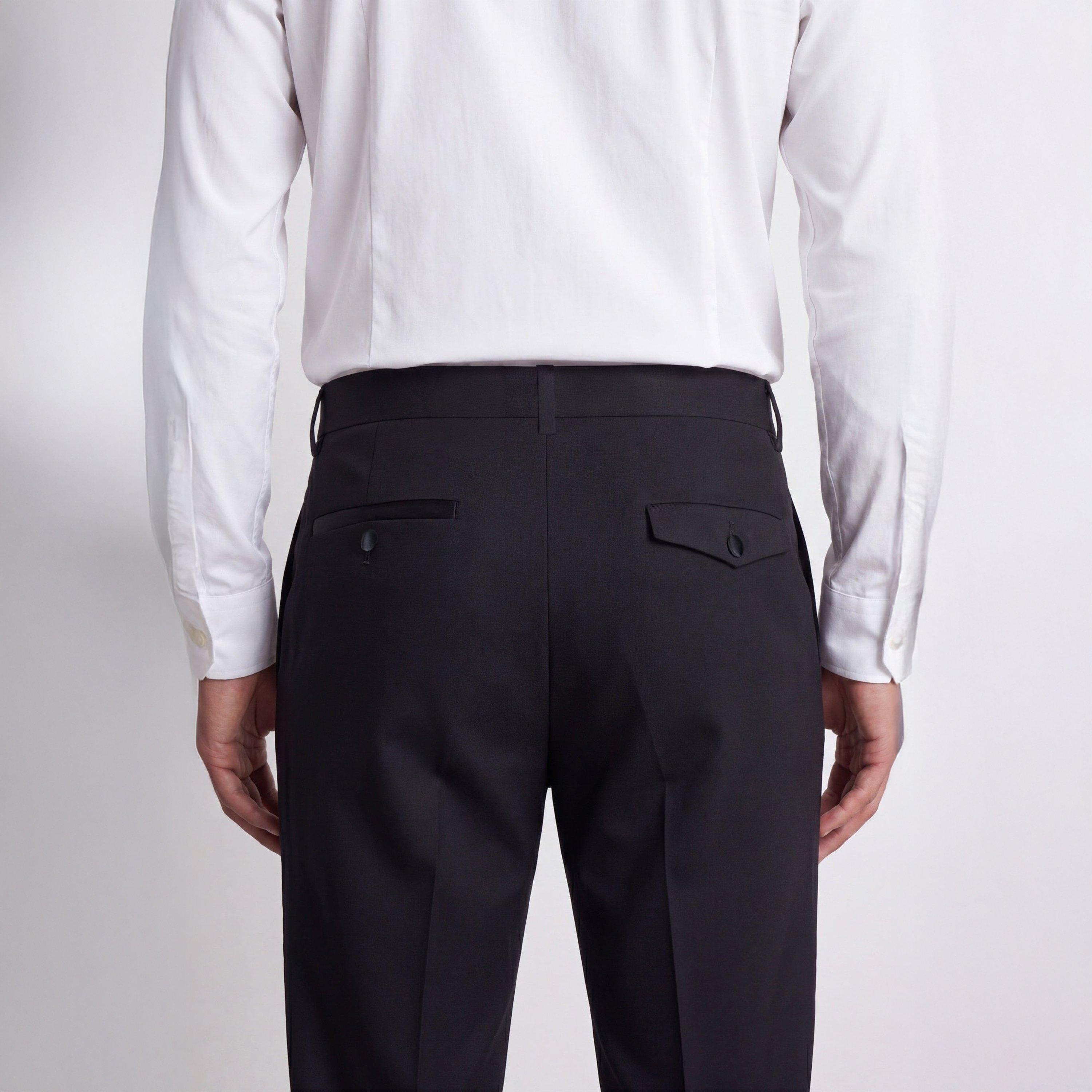 Black - Twisted Tailor - Kingdon Slim Fit Tuxedo Trousers - 4