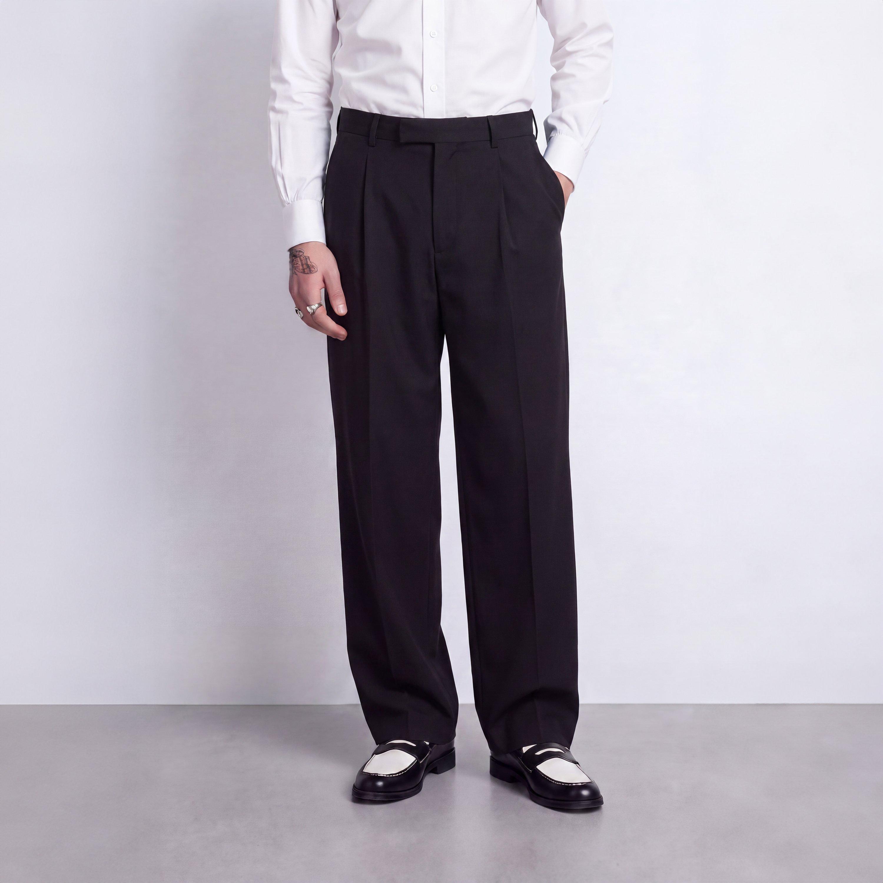 Black - Twisted Tailor - Mens Syrah Wool Relaxed-Fit Suit Trousers - 2