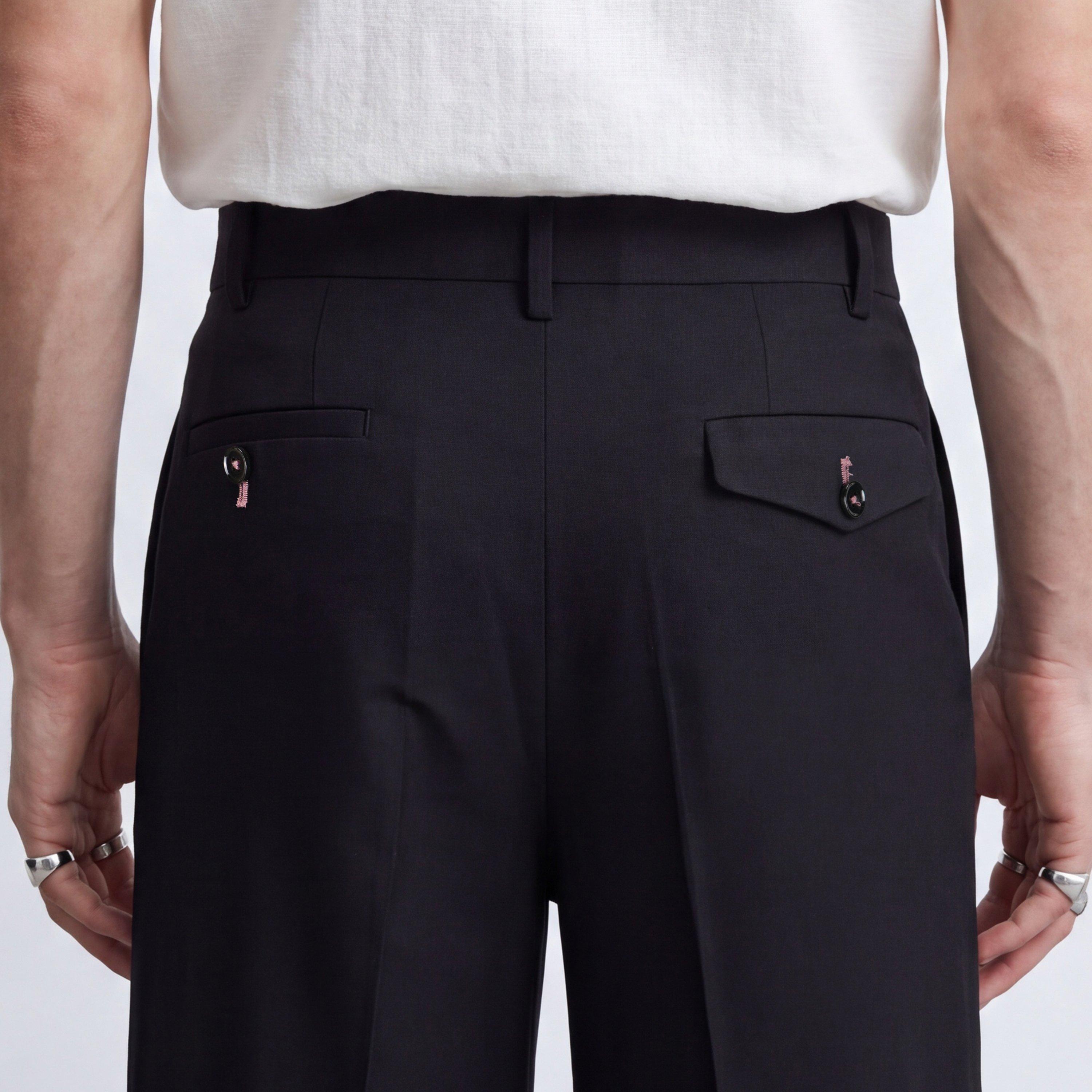 Black - Twisted Tailor - Mens Syrah Wool Relaxed-Fit Suit Trousers - 4