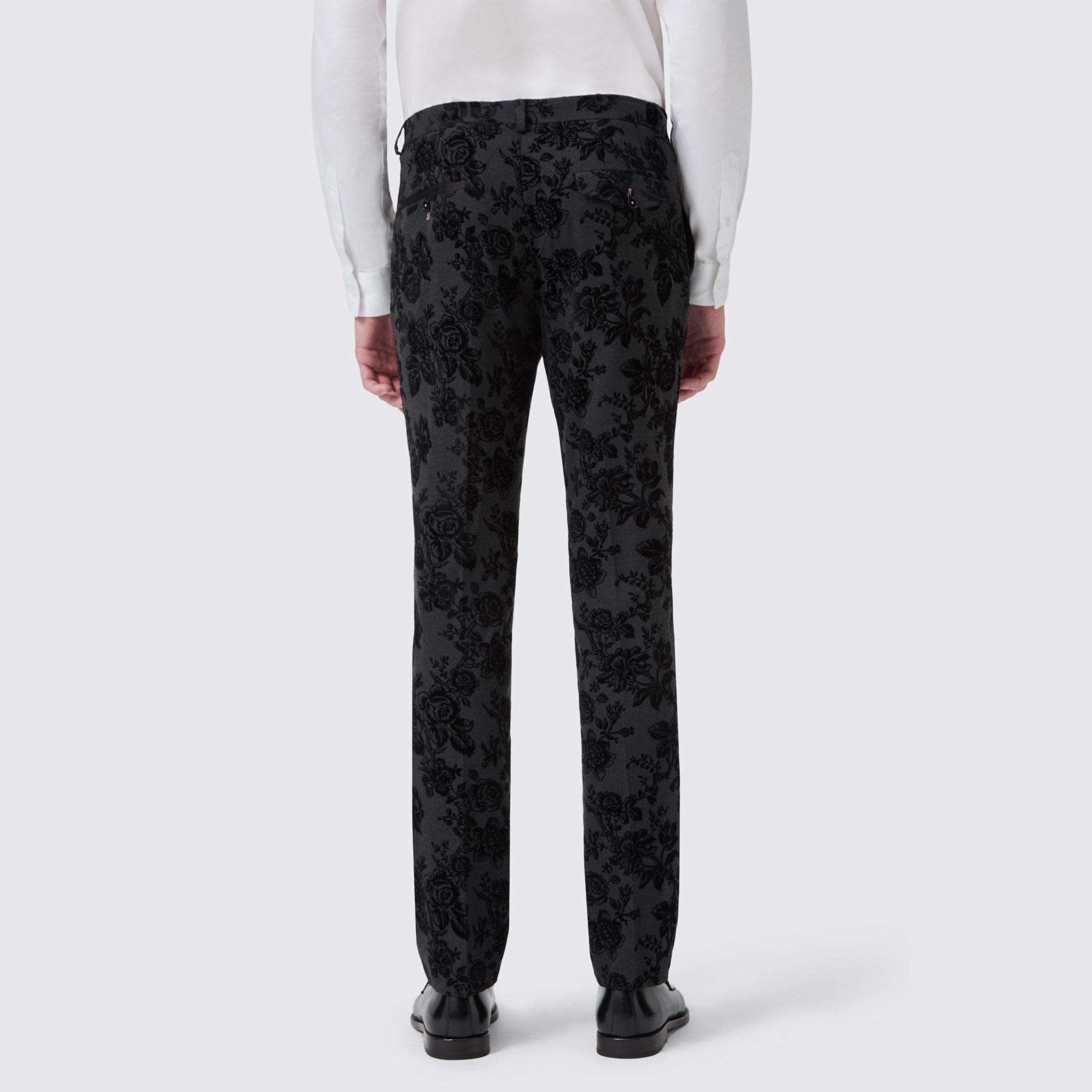 Charcoal Floral - Twisted Tailor - Fleet Skinny Fit Trousers - 2