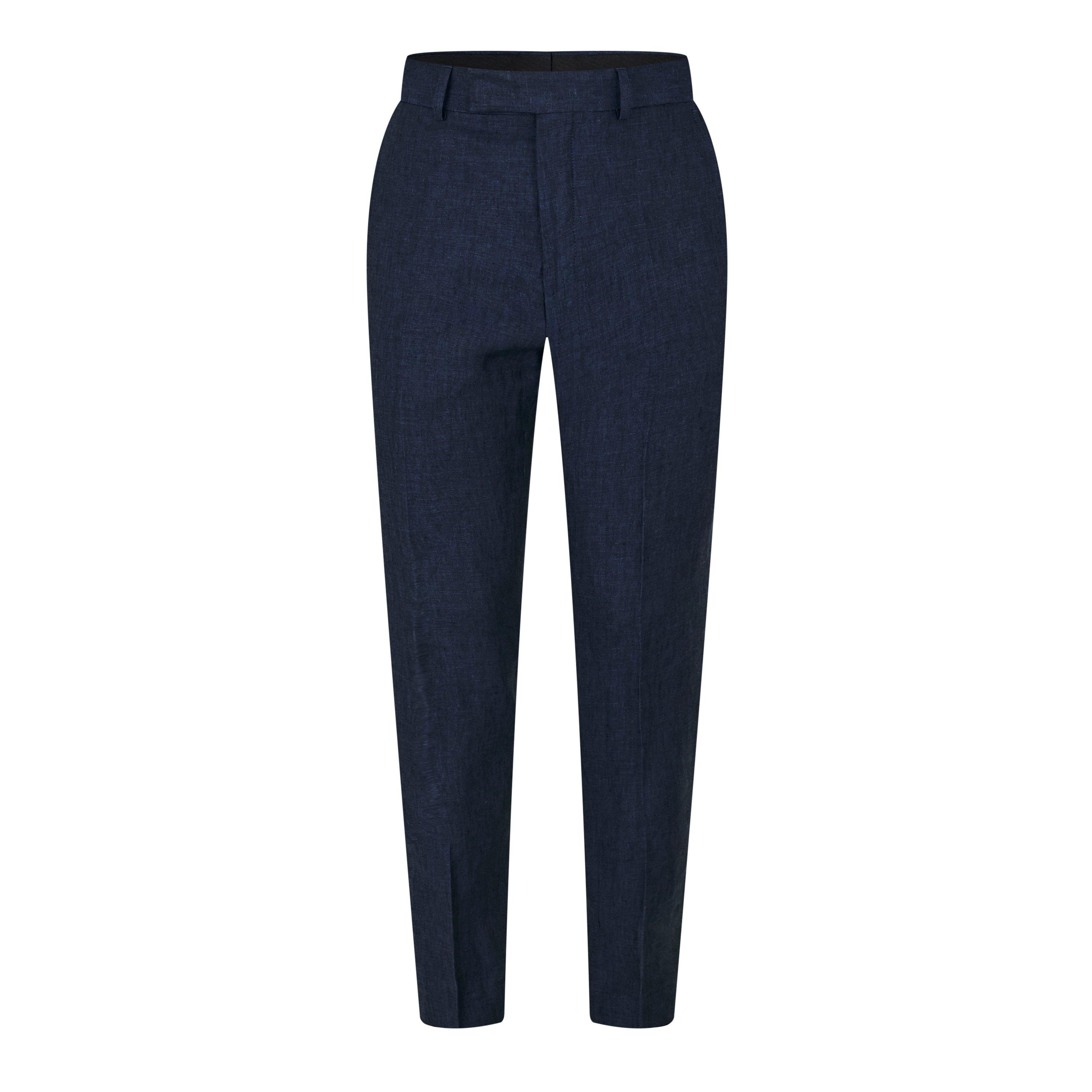 Navy Linen - Without Prejudice - Frith Slim Fit Trousers - 5