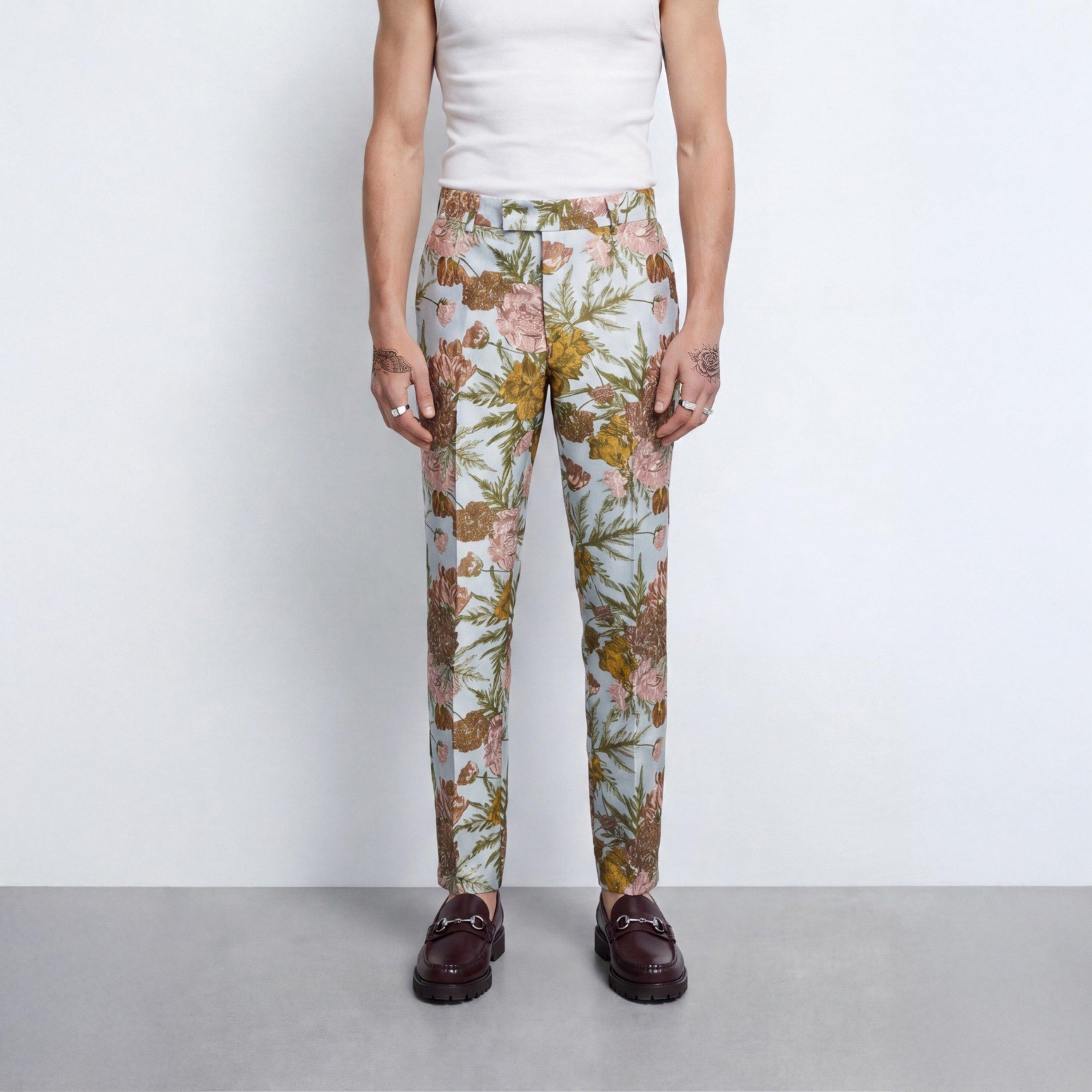 Sliver - Twisted Tailor - Hirshfield Slim Fit Floral Suit Trousers - 1