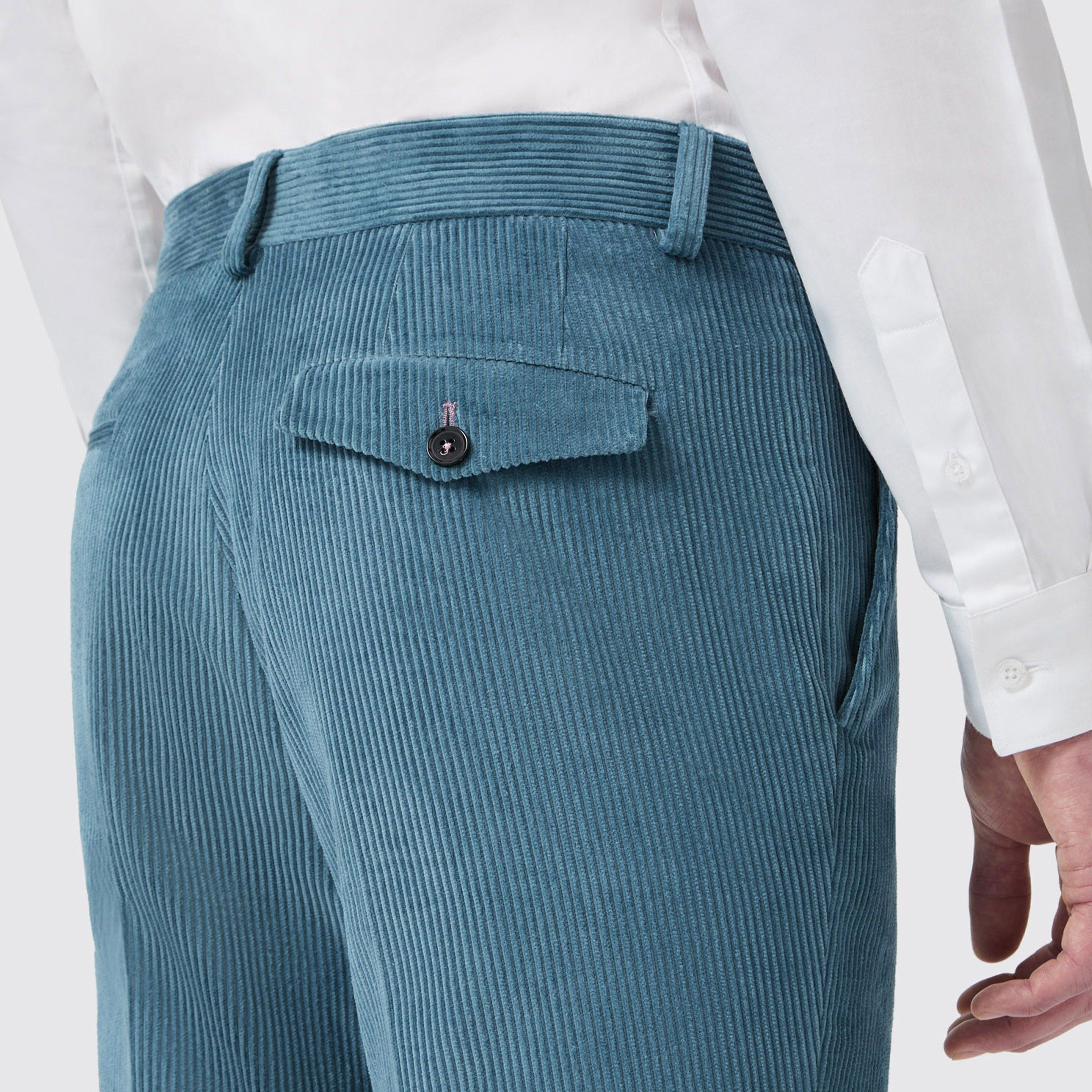 Bright Bl Cord - Twisted Tailor - Aston Slim Fit Cord Trouser - 3