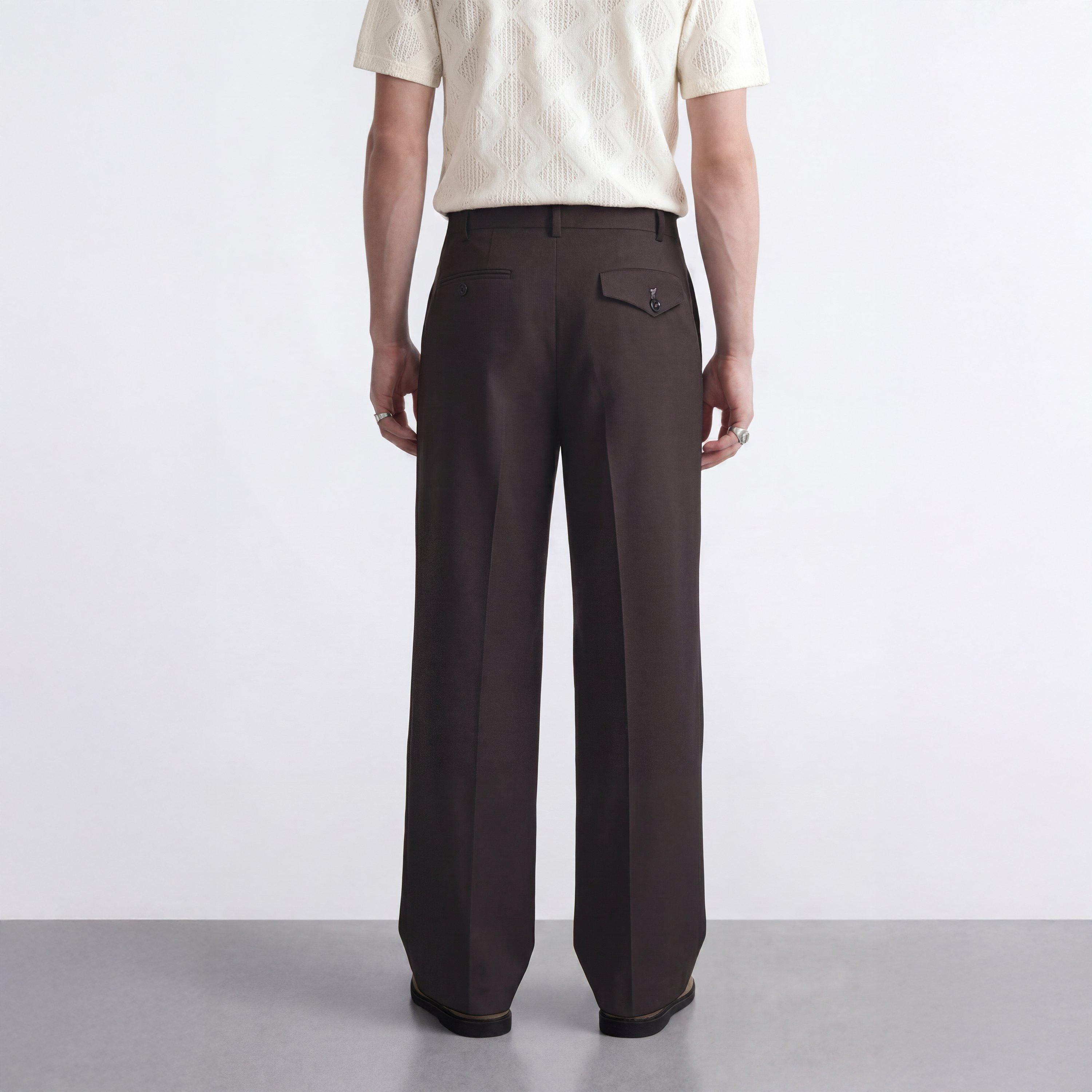 Chocolate - Twisted Tailor - Men's Floyd Relaxed Suit Trousers - 3