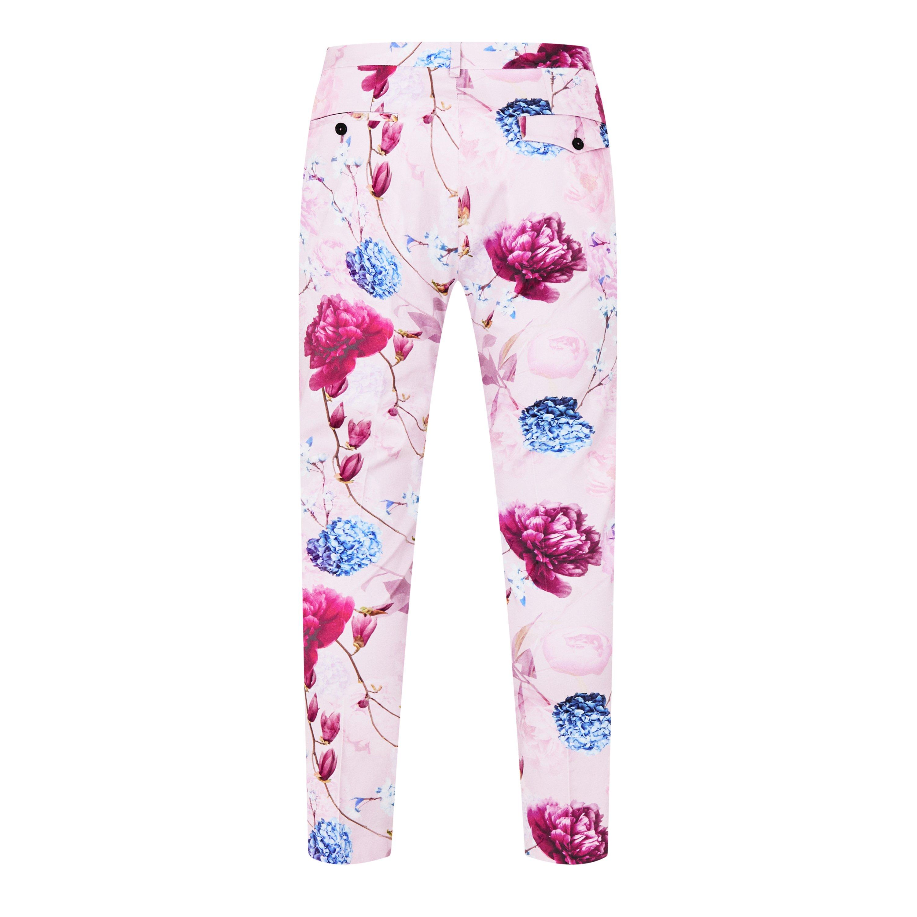 Pink Floral - Twisted Tailor - Russell Skinny Fit Tapered Trousers - 2