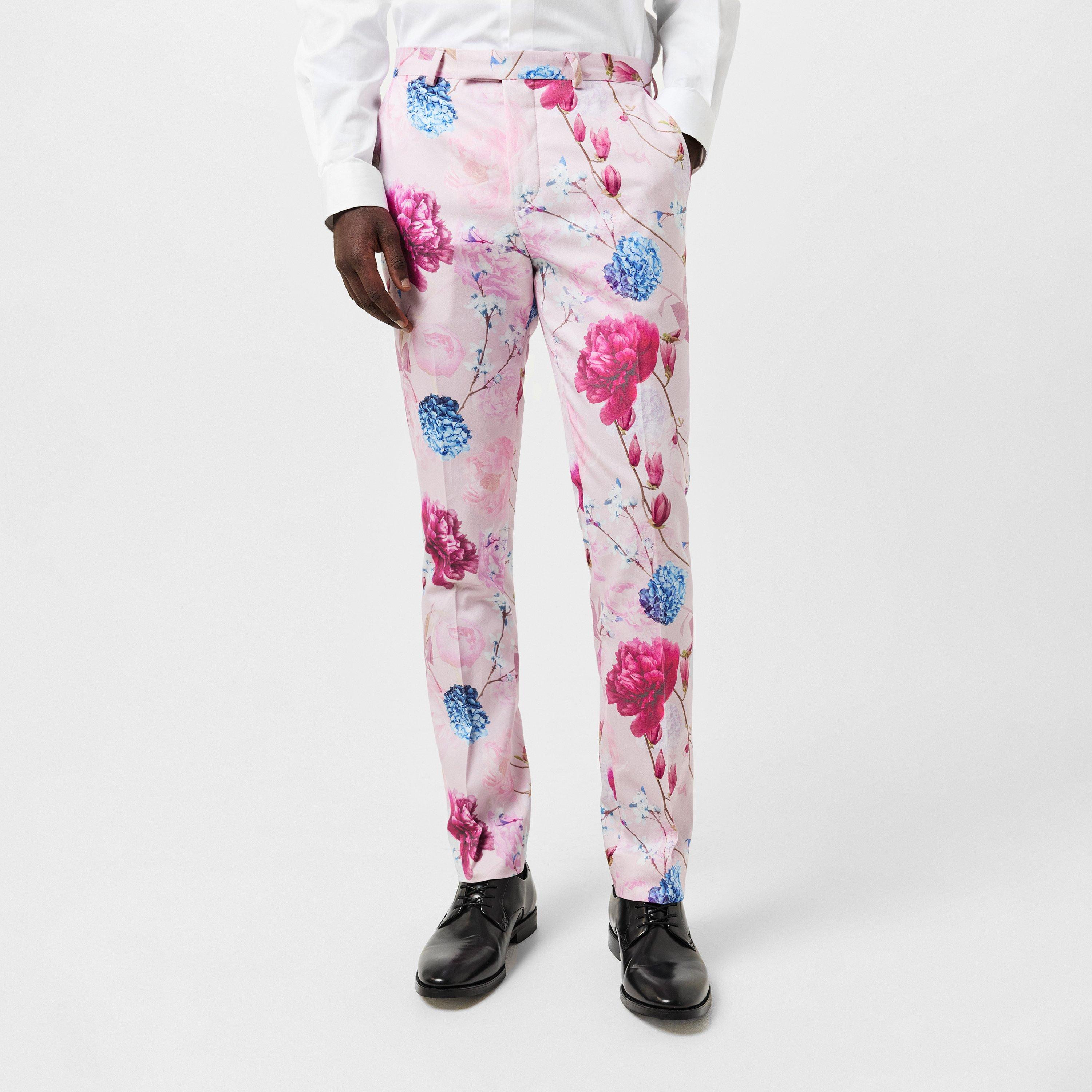 Pink Floral - Twisted Tailor - Russell Skinny Fit Tapered Trousers - 3