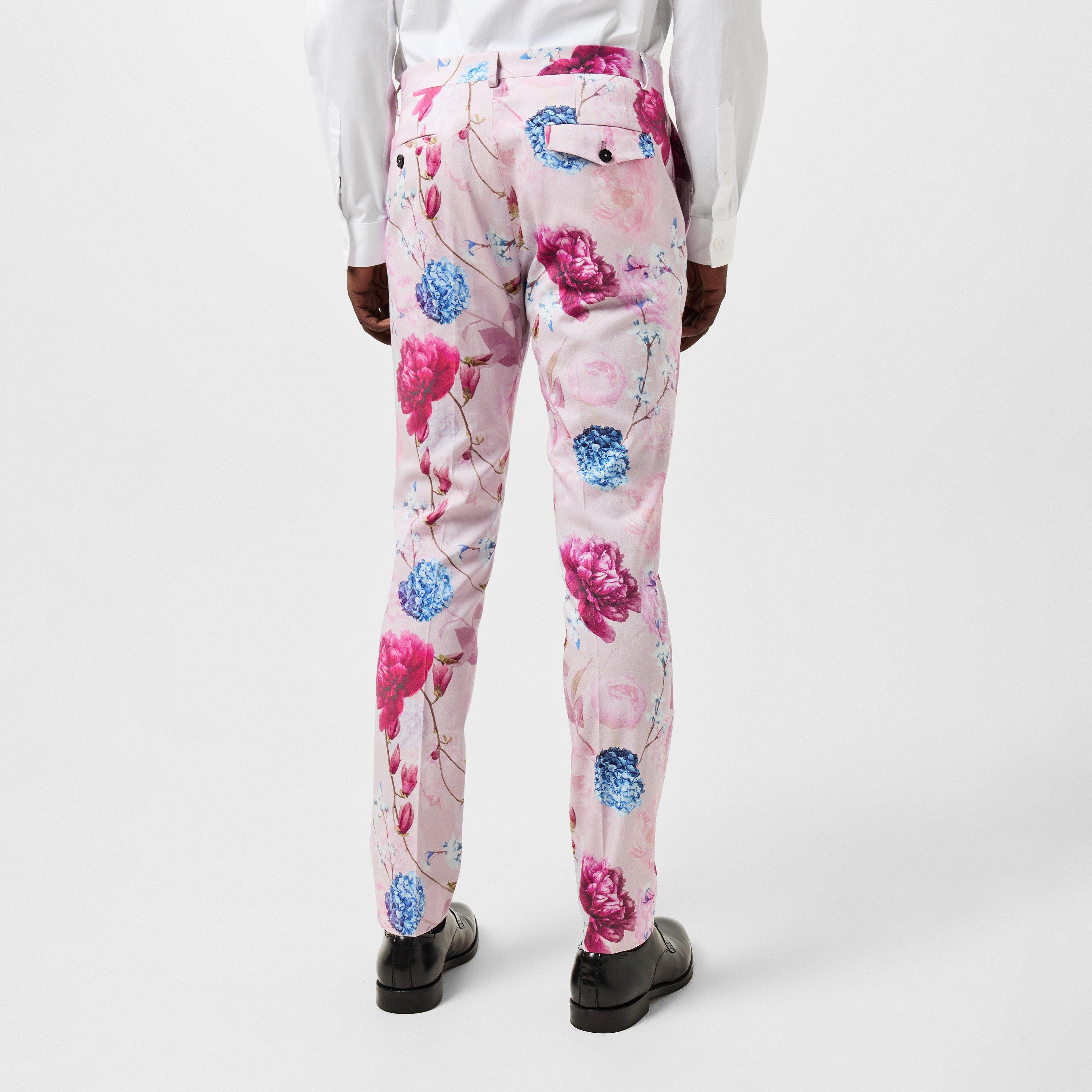 Pink Floral - Twisted Tailor - Russell Skinny Fit Tapered Trousers - 4