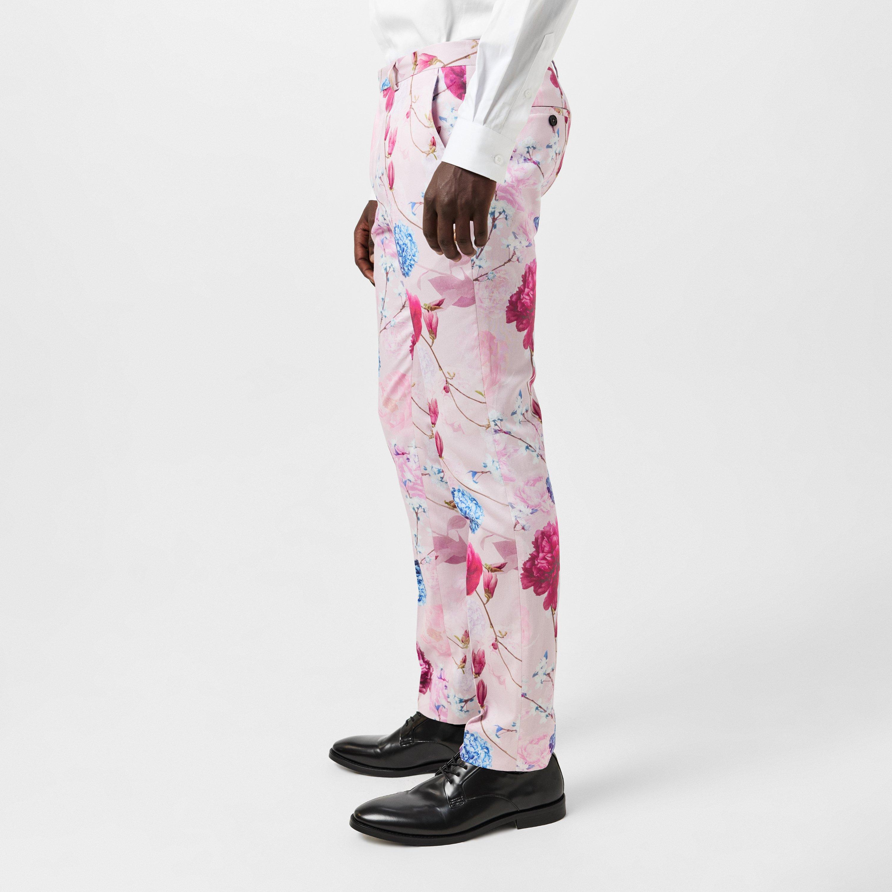 Pink Floral - Twisted Tailor - Russell Skinny Fit Tapered Trousers - 6