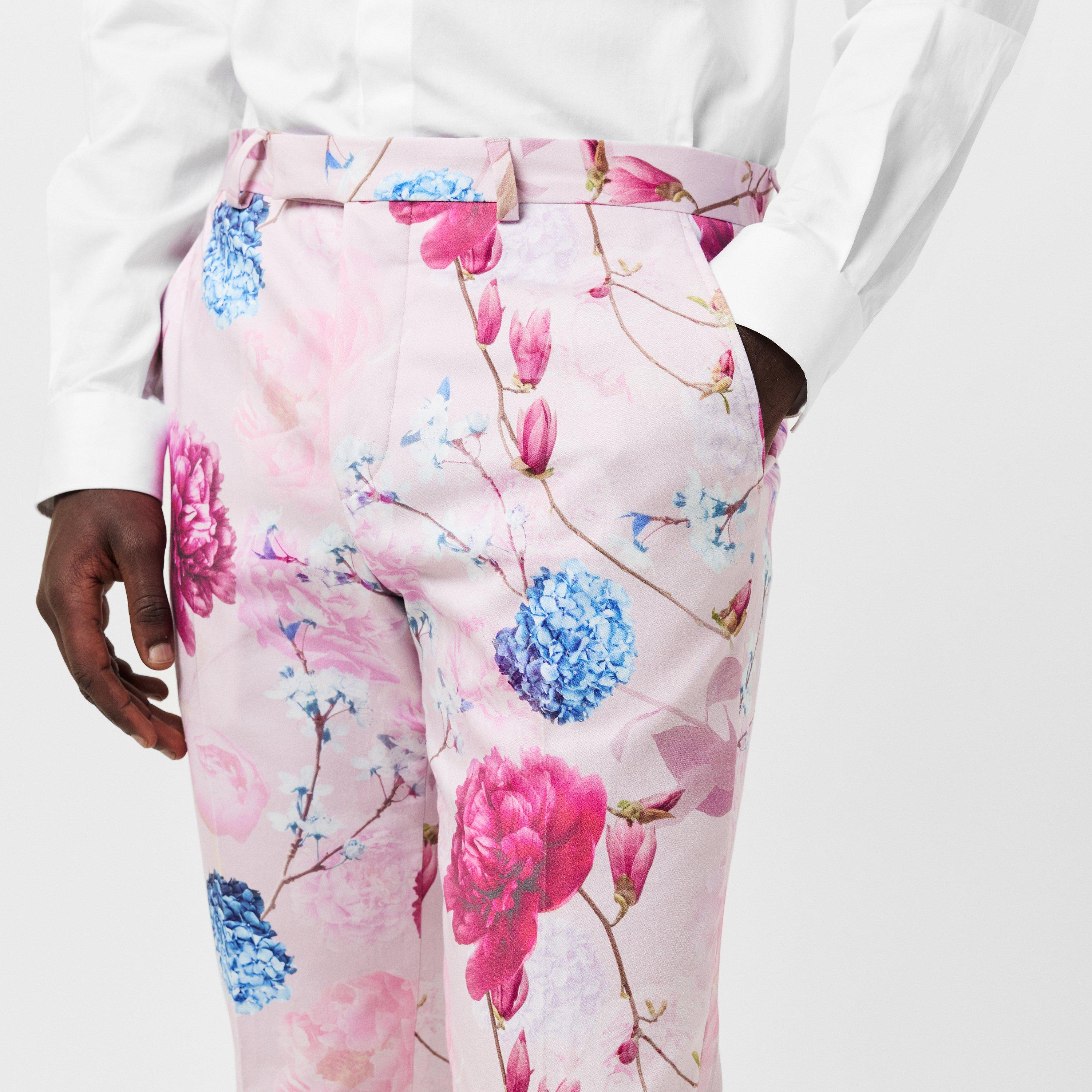 Pink Floral - Twisted Tailor - Russell Skinny Fit Tapered Trousers - 8