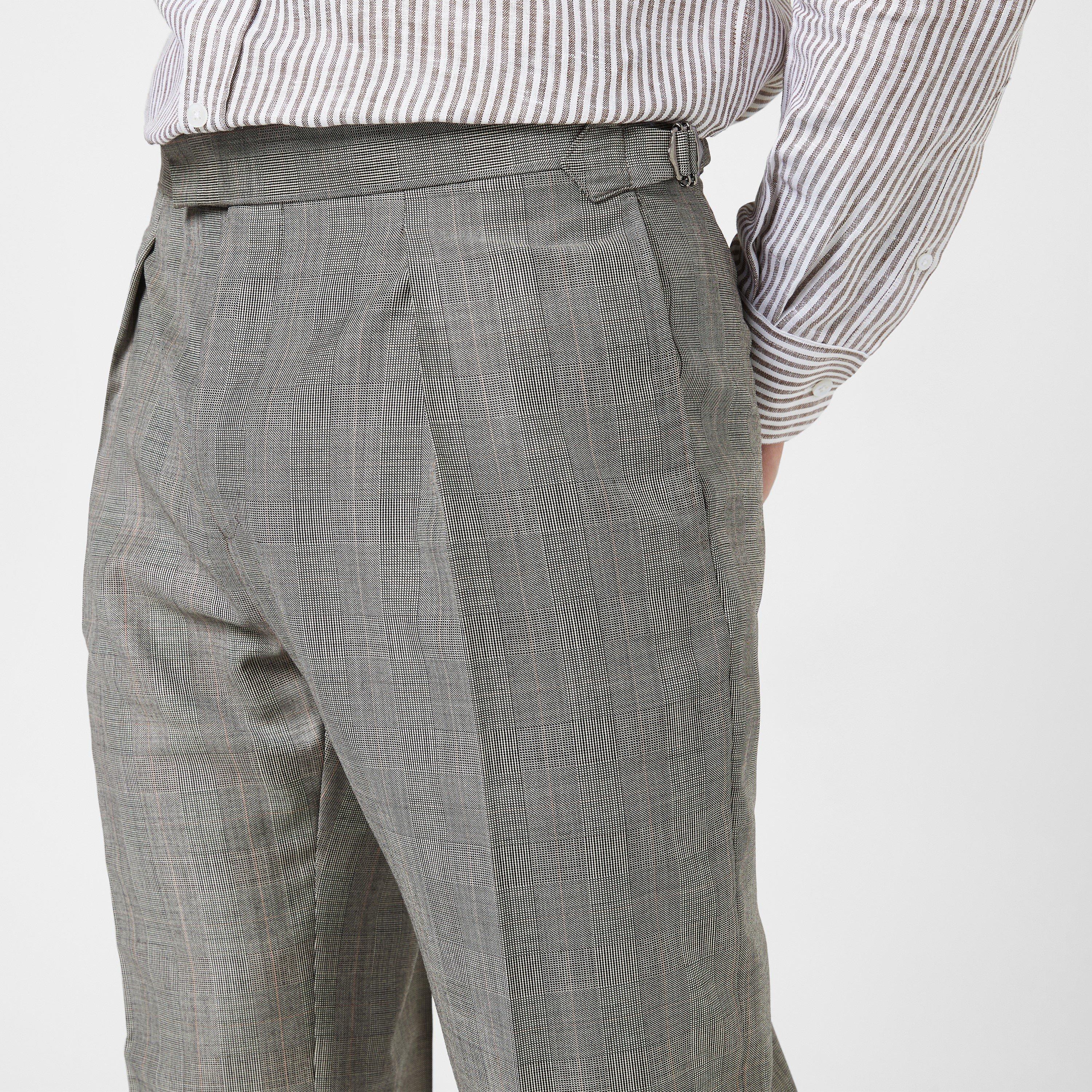 Grey Check - Patrick Grant Studio - The Row Tailored Fit Suit Trouser - 3
