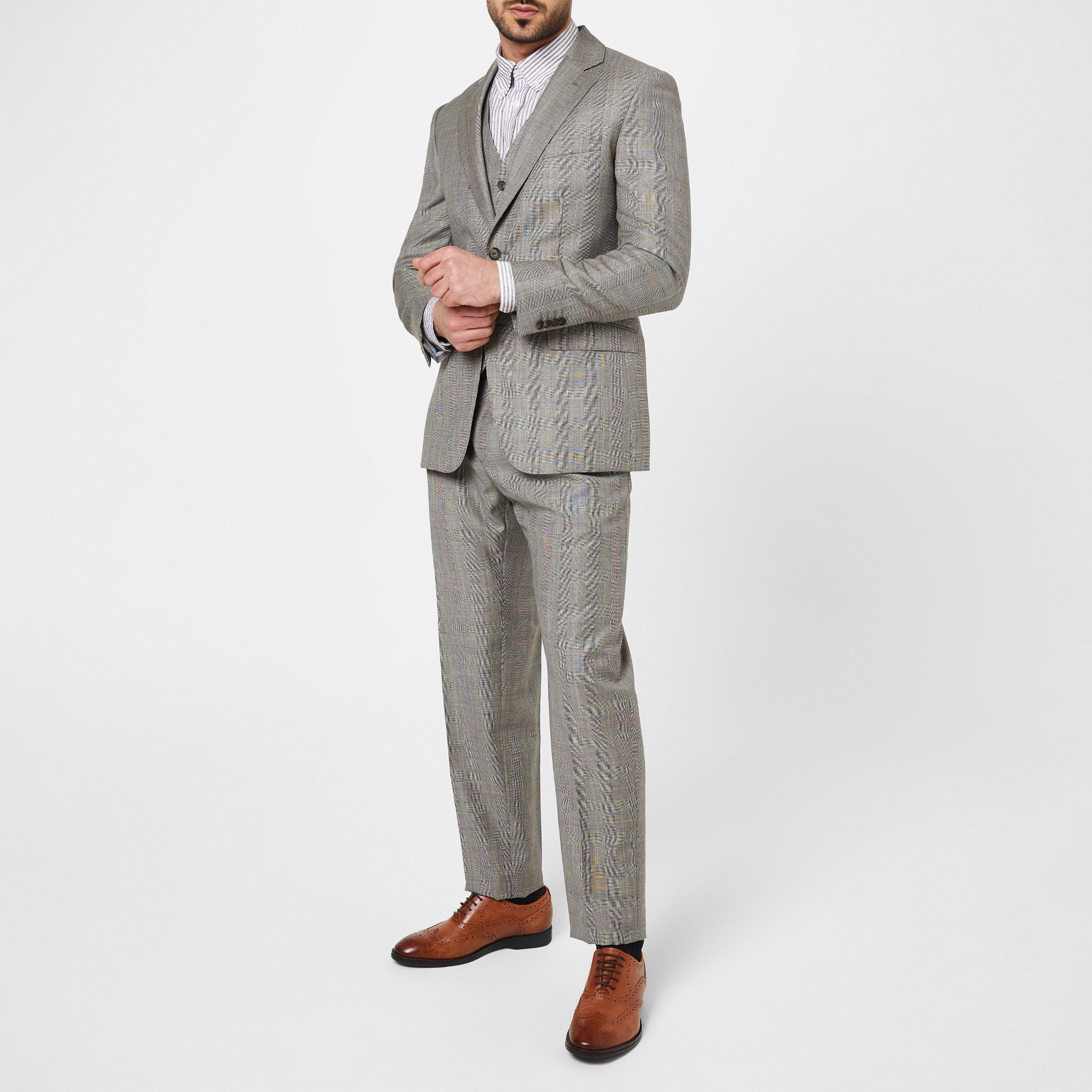 Grey Check - Patrick Grant Studio - The Row Tailored Fit Suit Trouser - 4