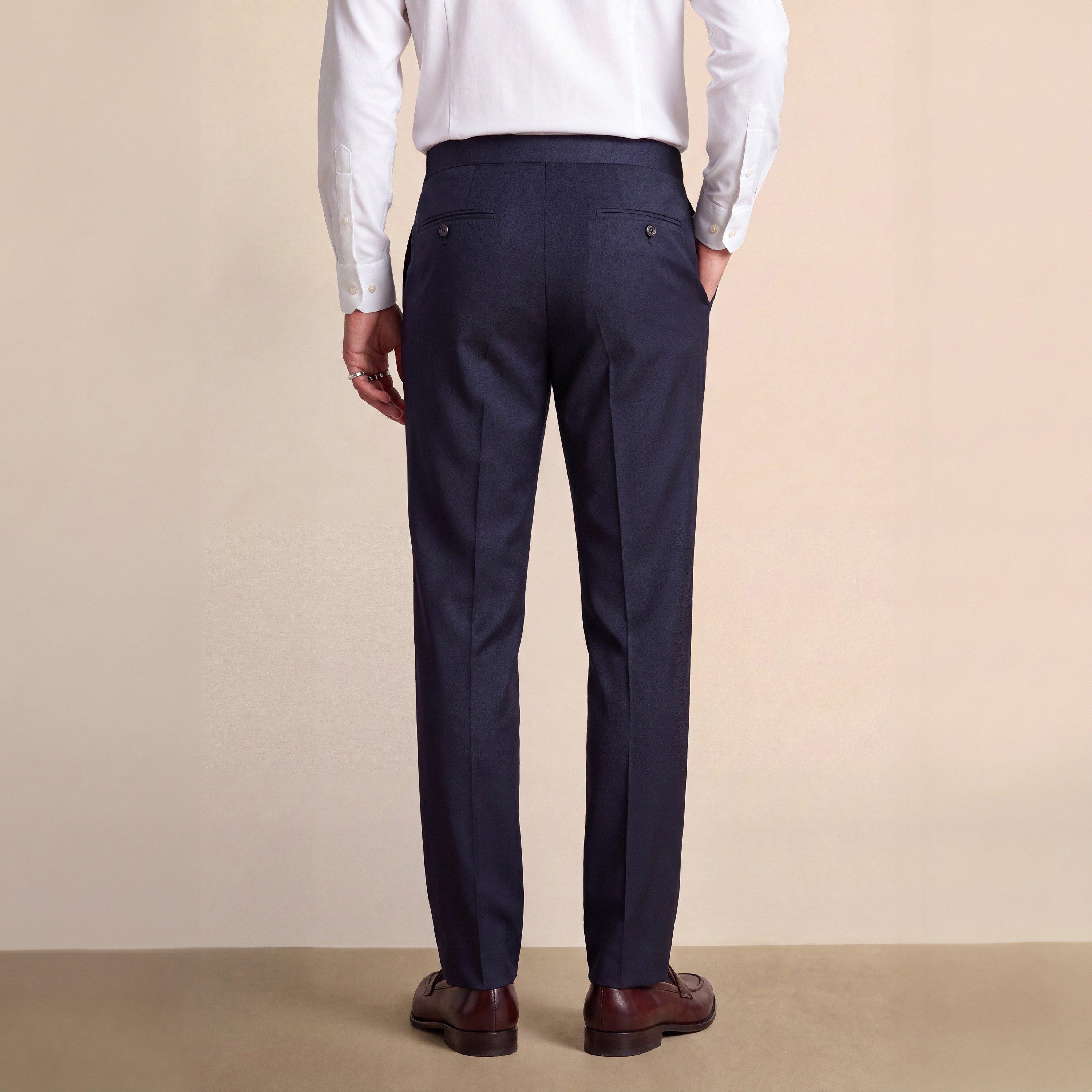 Navy - Without Prejudice - Willesden Slim Fit Performance Suit Trousers - 3