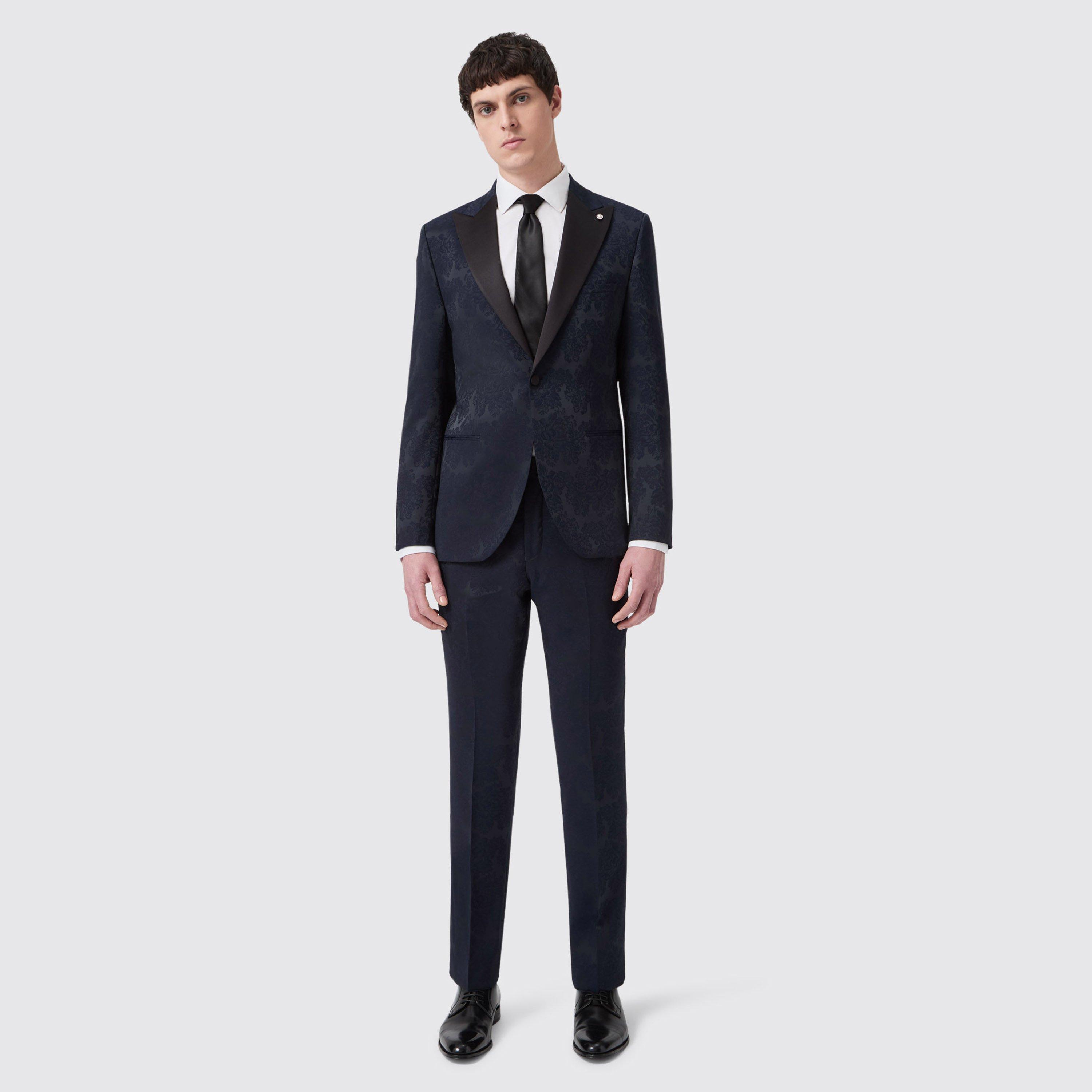 Navy - Twisted Tailor - Minerva Slim Fit Tux Trouser - 4