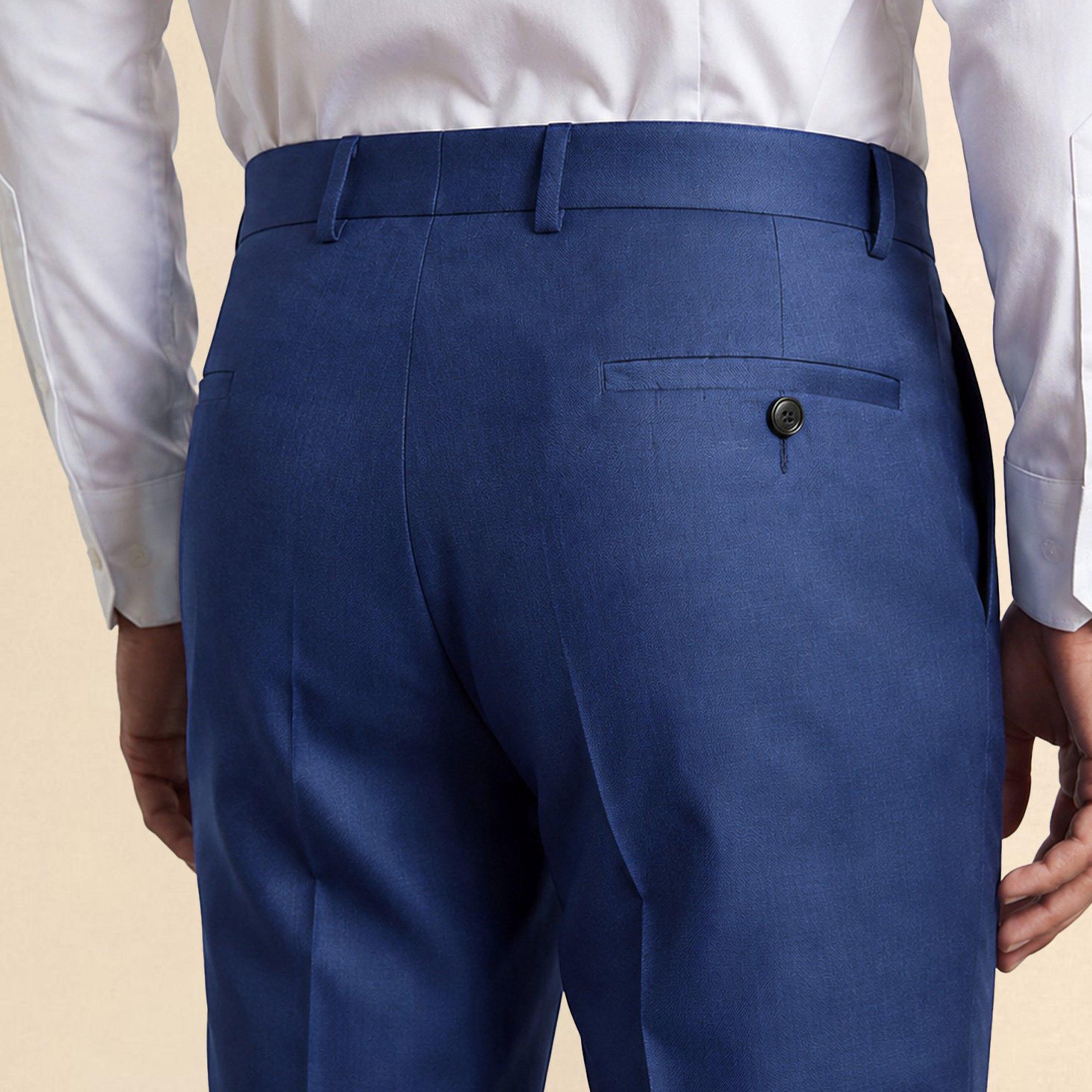 Royal Blue - Without Prejudice - Mens Harrow Slim Fit Suit Trousers - 4
