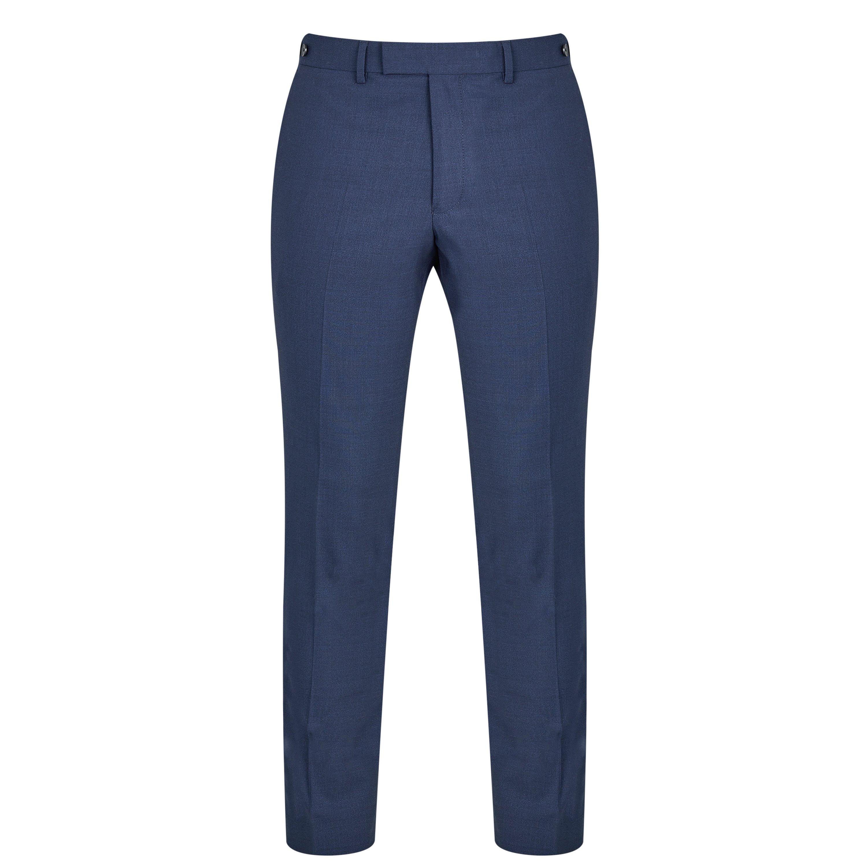 Navy - Richard James - Wilder Navy Tailored Fit Suit Trousers - 1