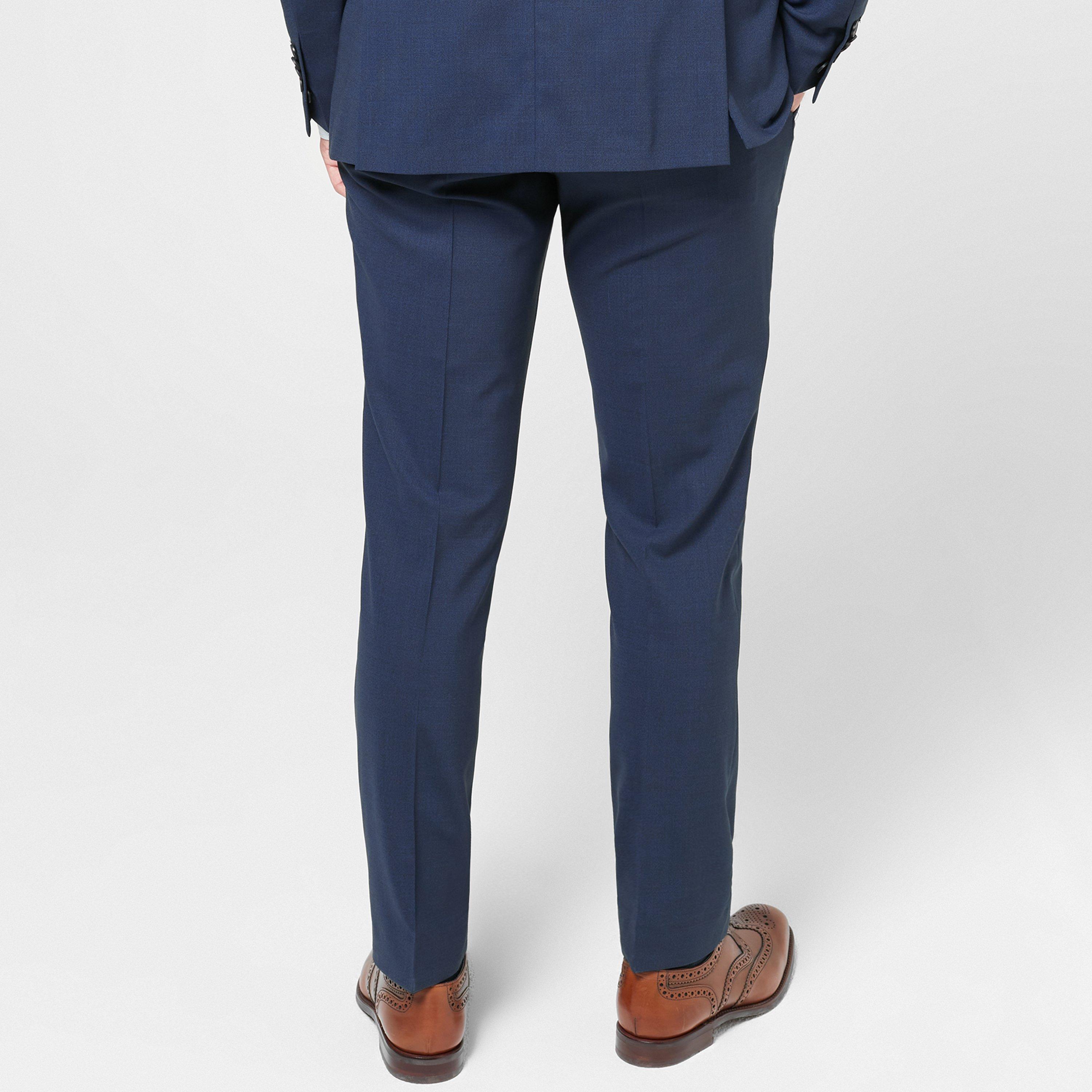 Navy - Richard James - Wilder Navy Tailored Fit Suit Trousers - 4