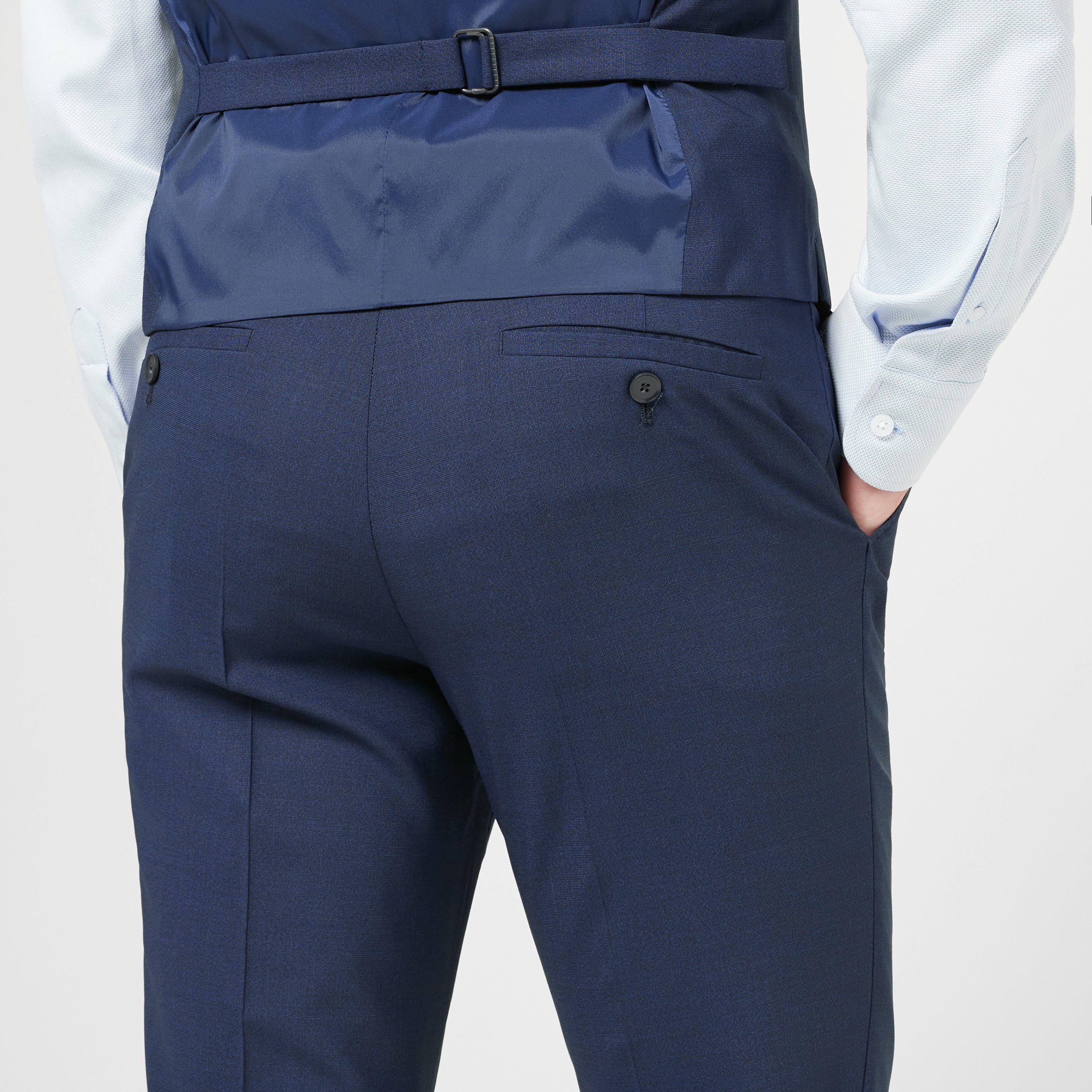 Navy - Richard James - Wilder Navy Tailored Fit Suit Trousers - 5