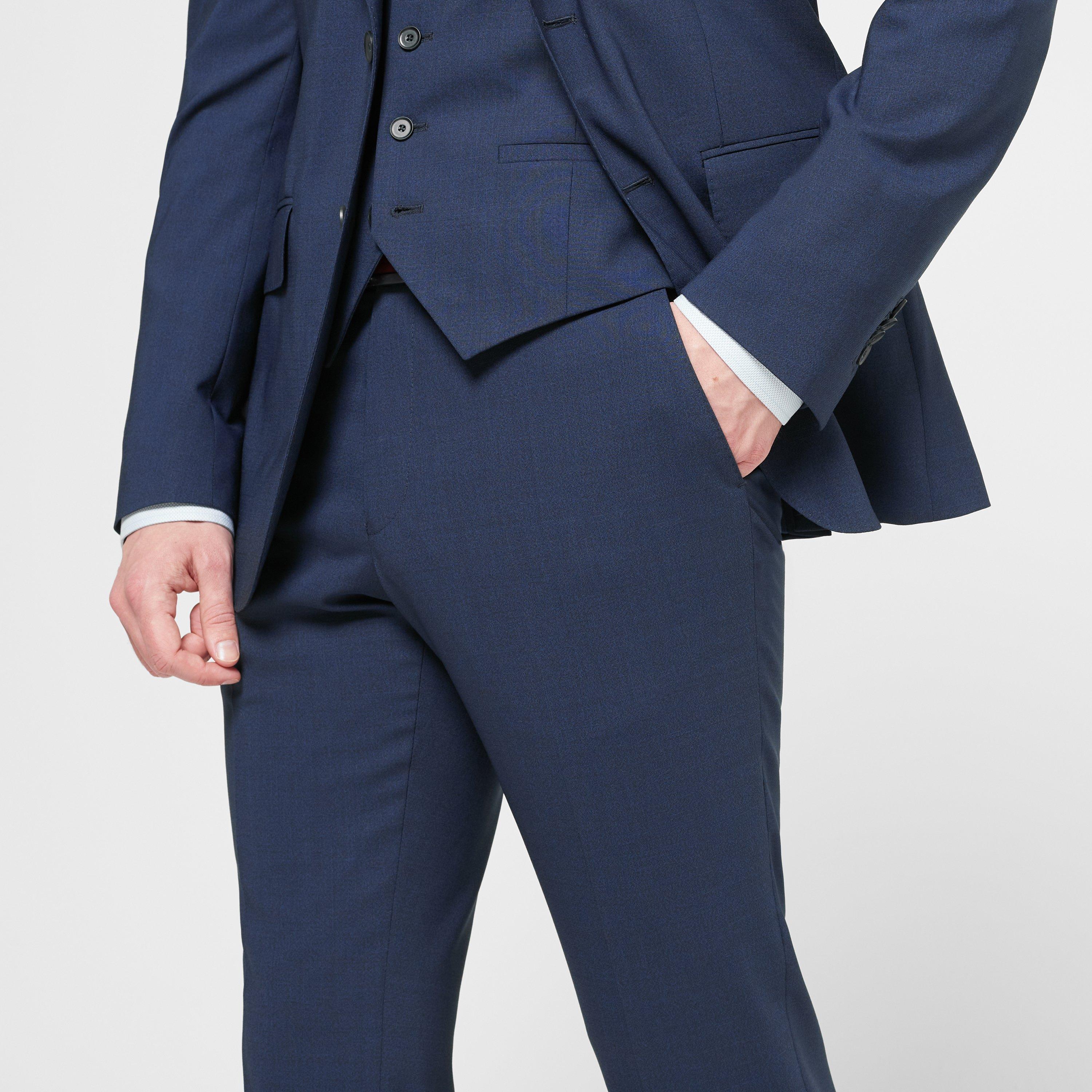 Navy - Richard James - Wilder Navy Tailored Fit Suit Trousers - 7