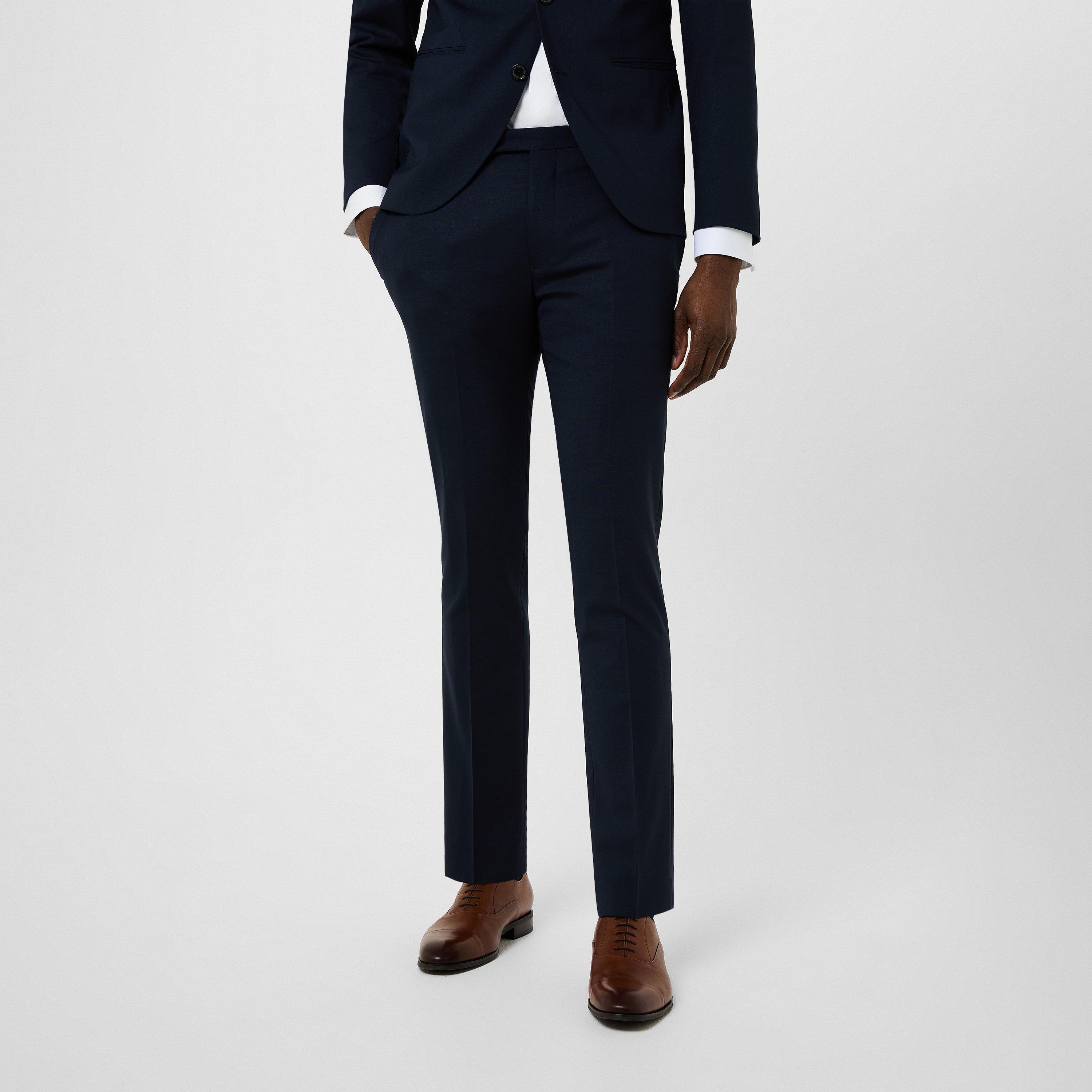 Navy - Without Prejudice - Priory Skinny Fit Suit Trousers - 3