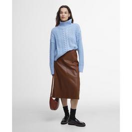 Barbour Shelby Faux-Leather Midi Skirt