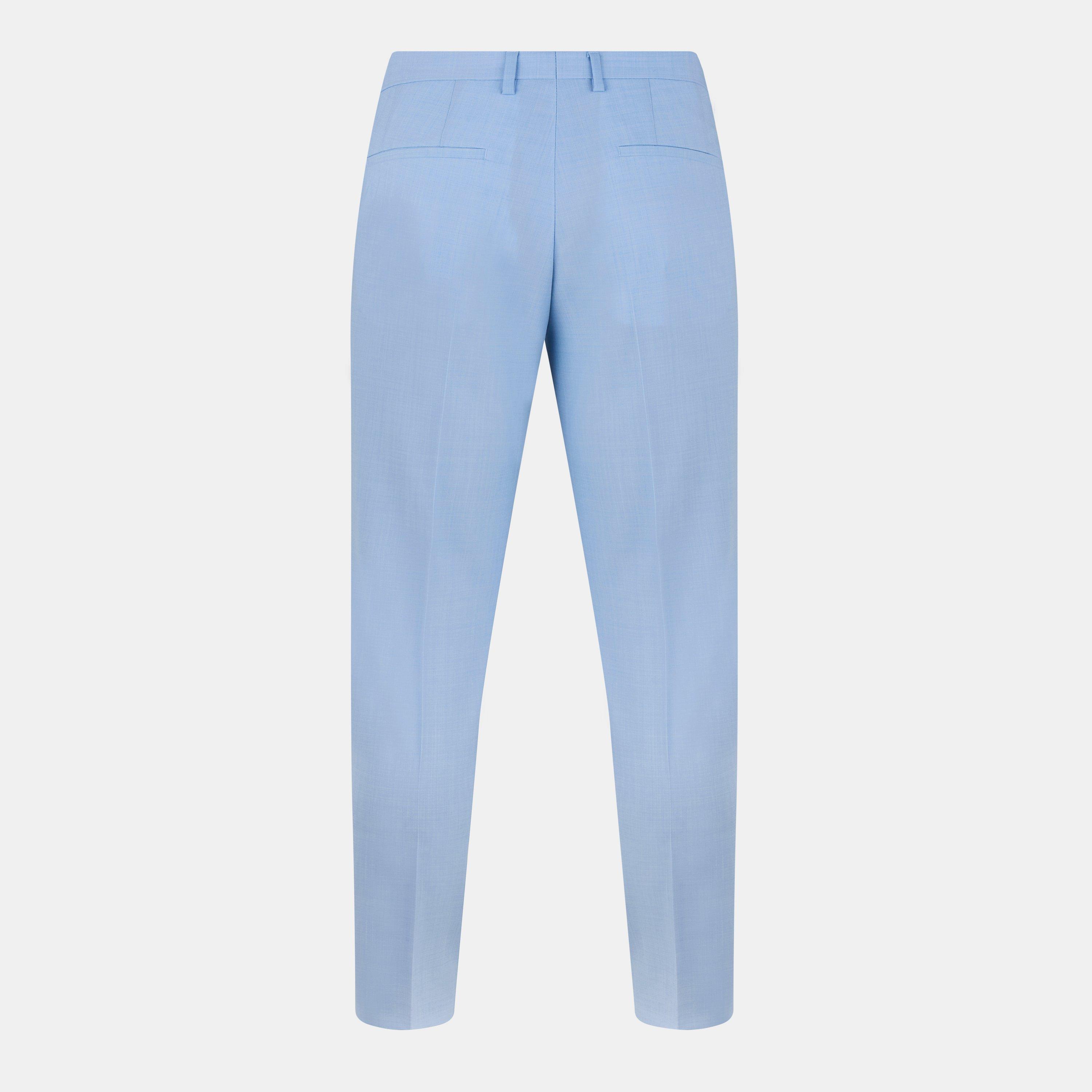 Pastel Blue - Hugo - Men's Tailored Fit Suit Trousers - 2
