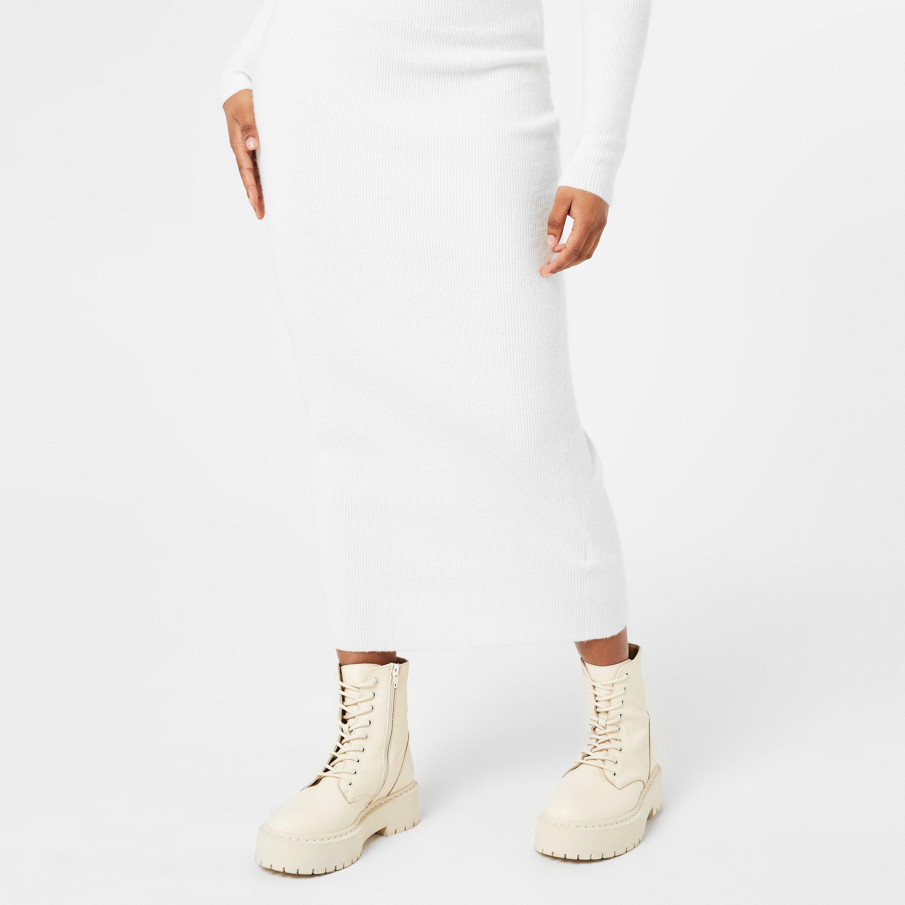 Open White 110 - Hugo - Rib Knit Midi Skirt - 1