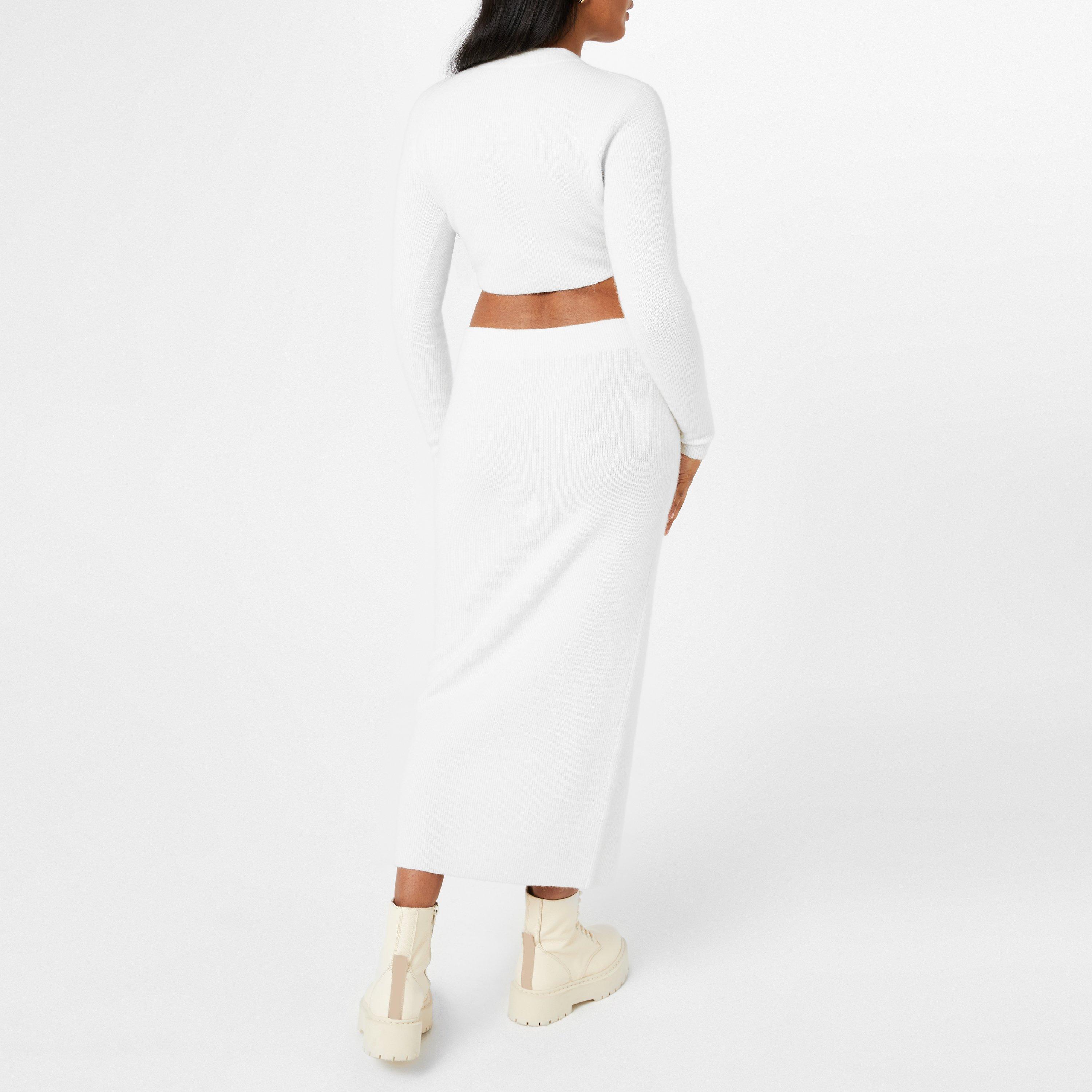 Open White 110 - Hugo - Rib Knit Midi Skirt - 2