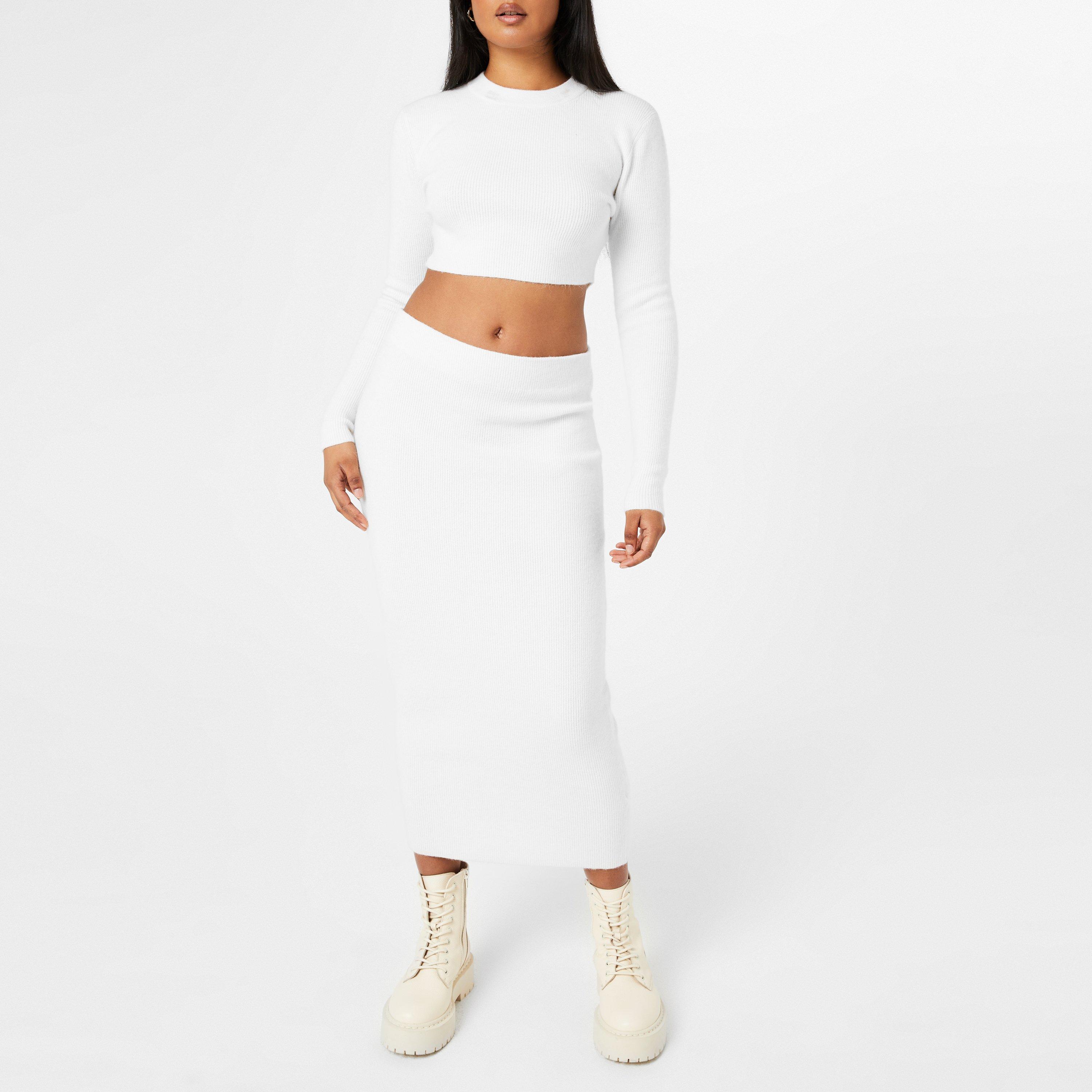 Open White 110 - Hugo - Rib Knit Midi Skirt - 4