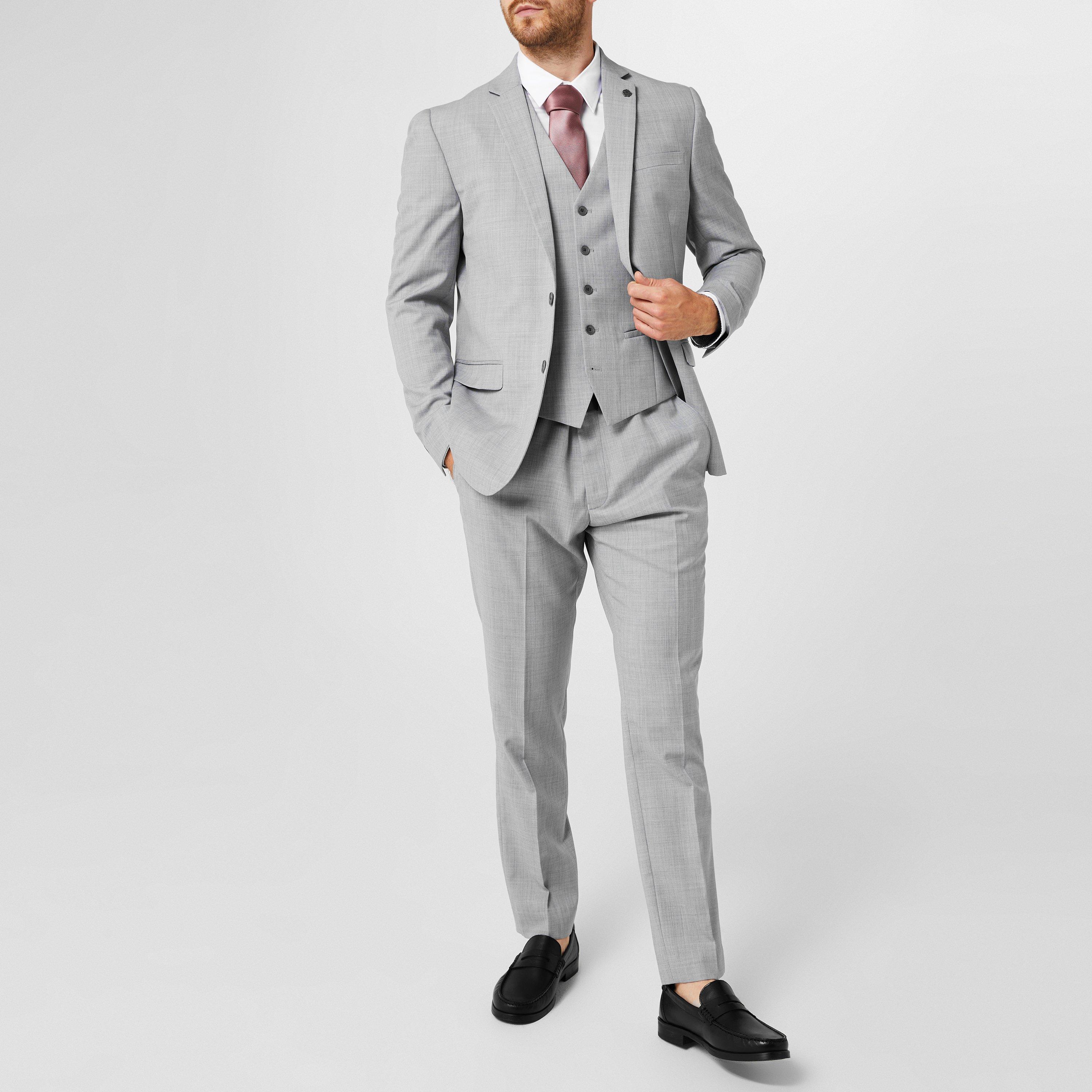 Koel Grijs - Ted Baker - Men's Denali Slim Fit Suit Trousers - 3