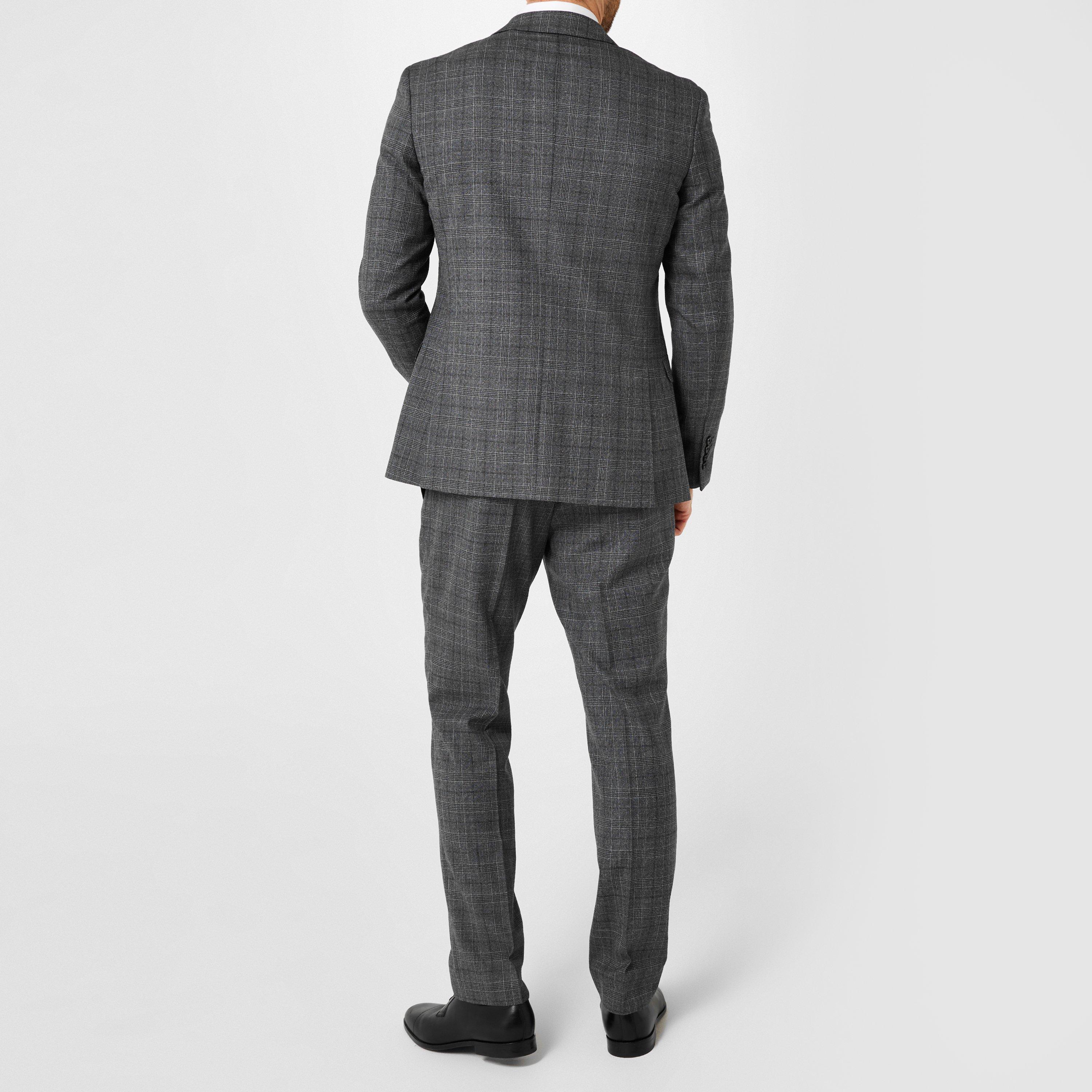 Charcoal - Ted Baker - Men's Check Suit Trousers - 3