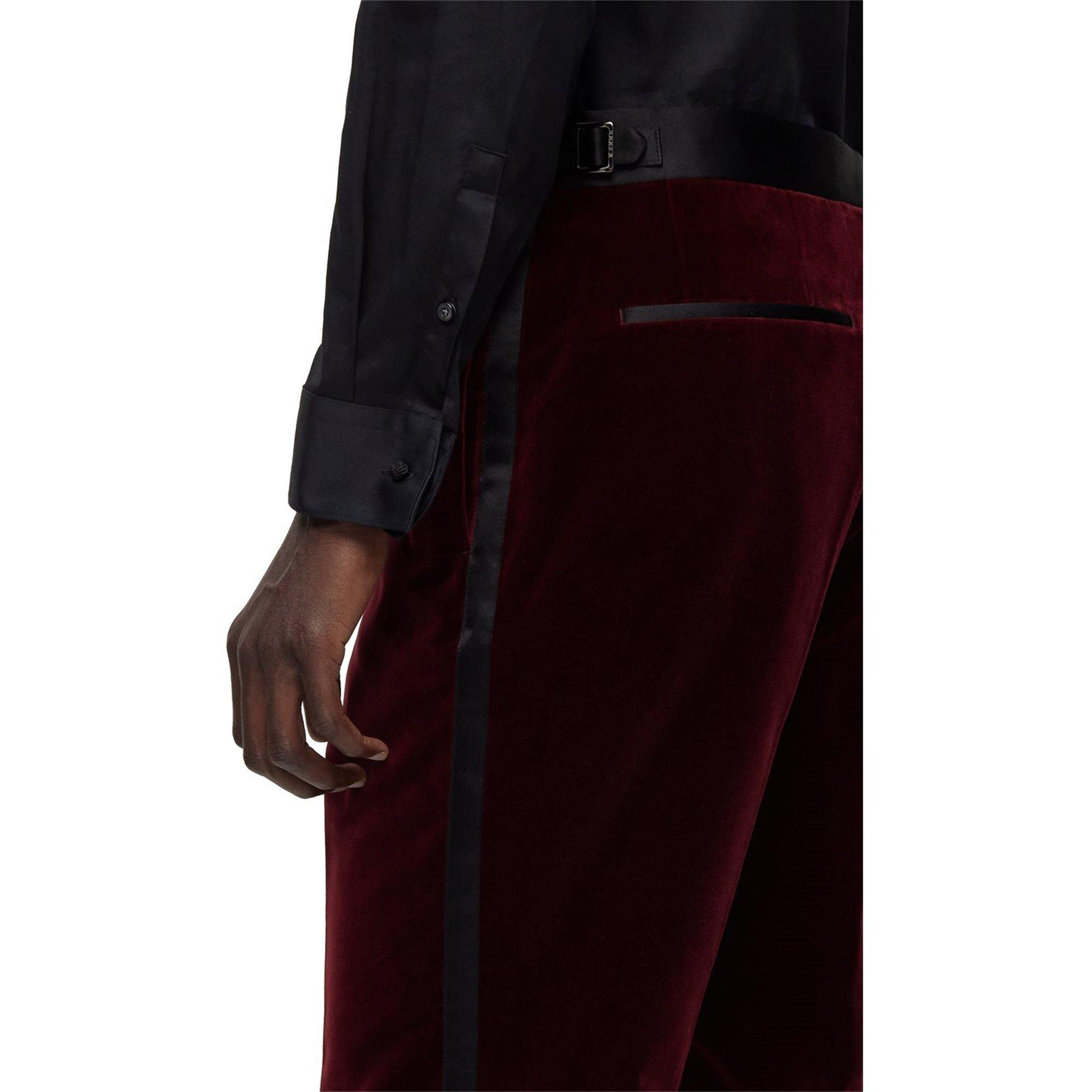 Dark Red 602 - Boss - Men's Genius Tux Slim Silhouette Trousers - 4