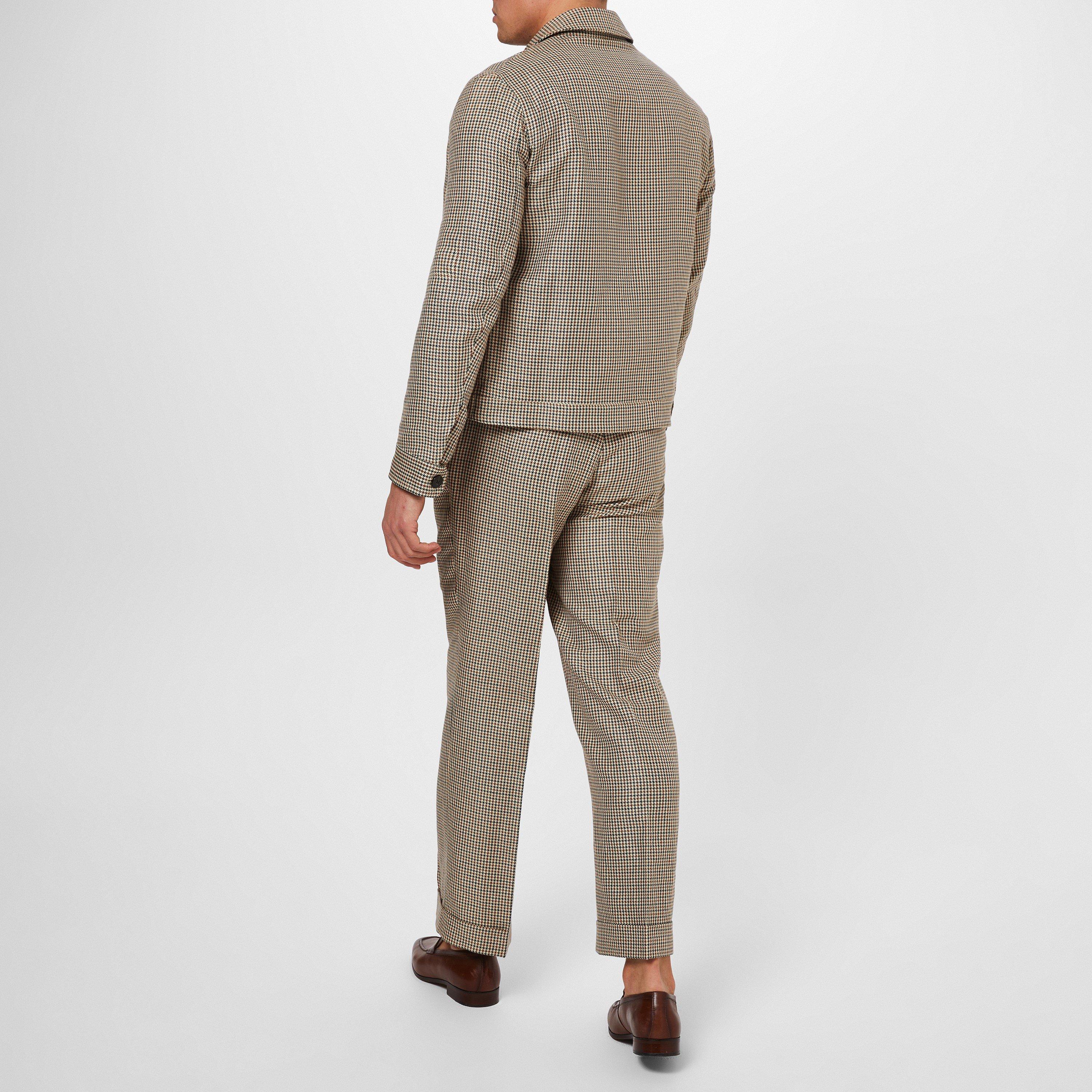 Natural Puppyth - Patrick Grant Studio - Grant Wide Leg Puppytooth Trousers - 3