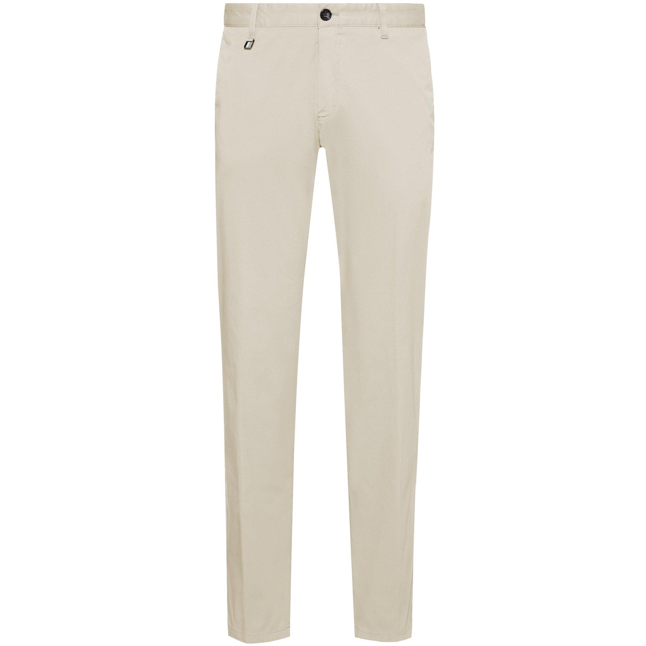 Boss Men's Black Cotton Slim Fit Trousers - Open White - 28R
