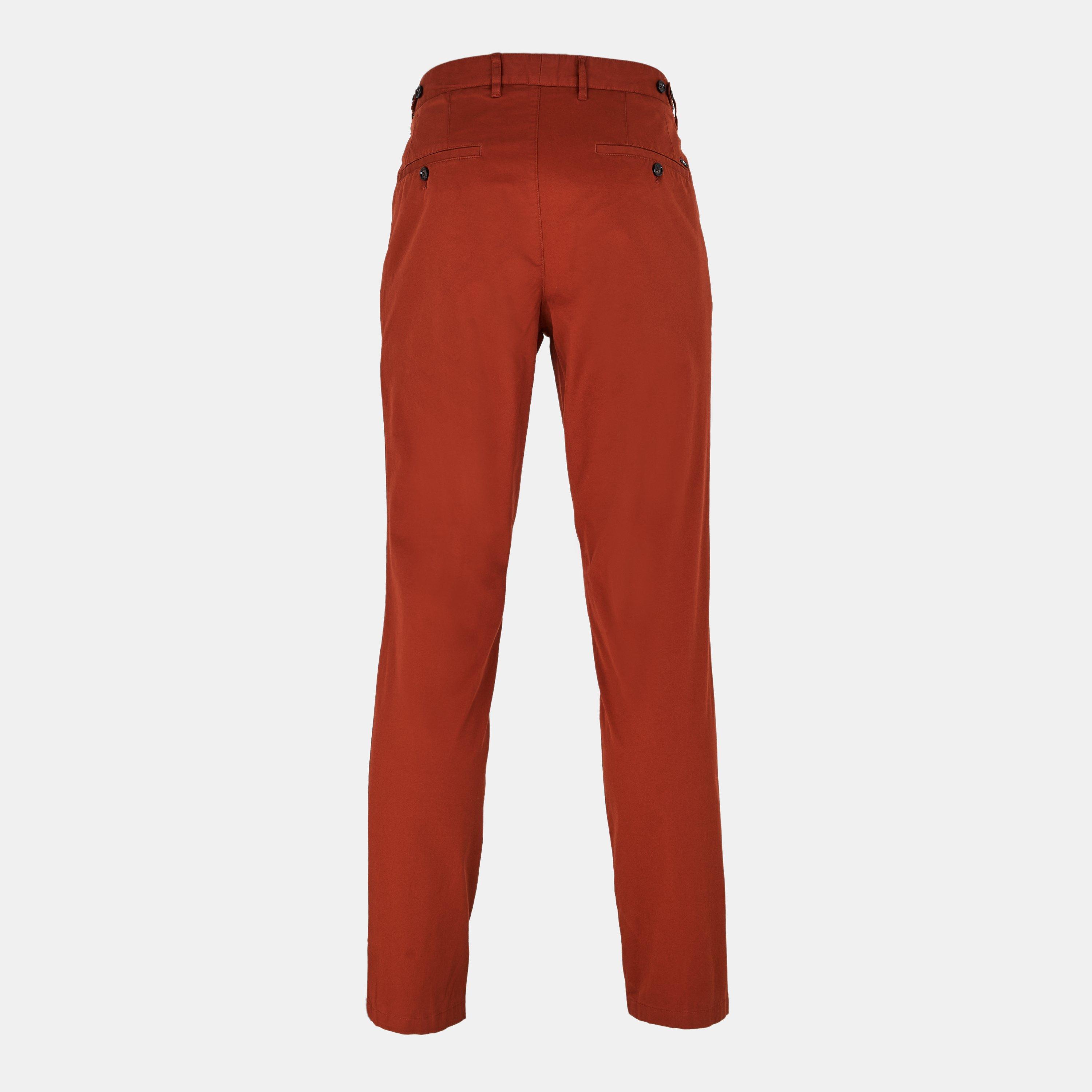 Medium Red - Boss - Men's Black Cotton Slim Fit Trousers - 2