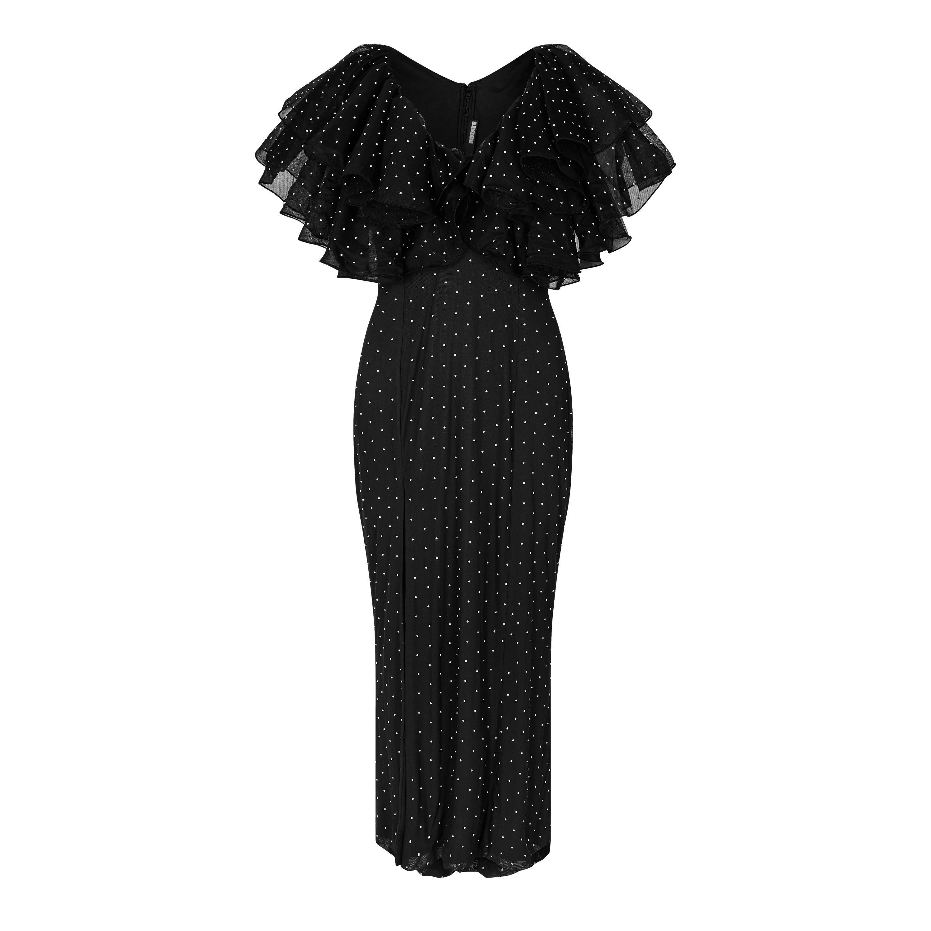 Black - Rotate - Carmen Midi Dress - 5