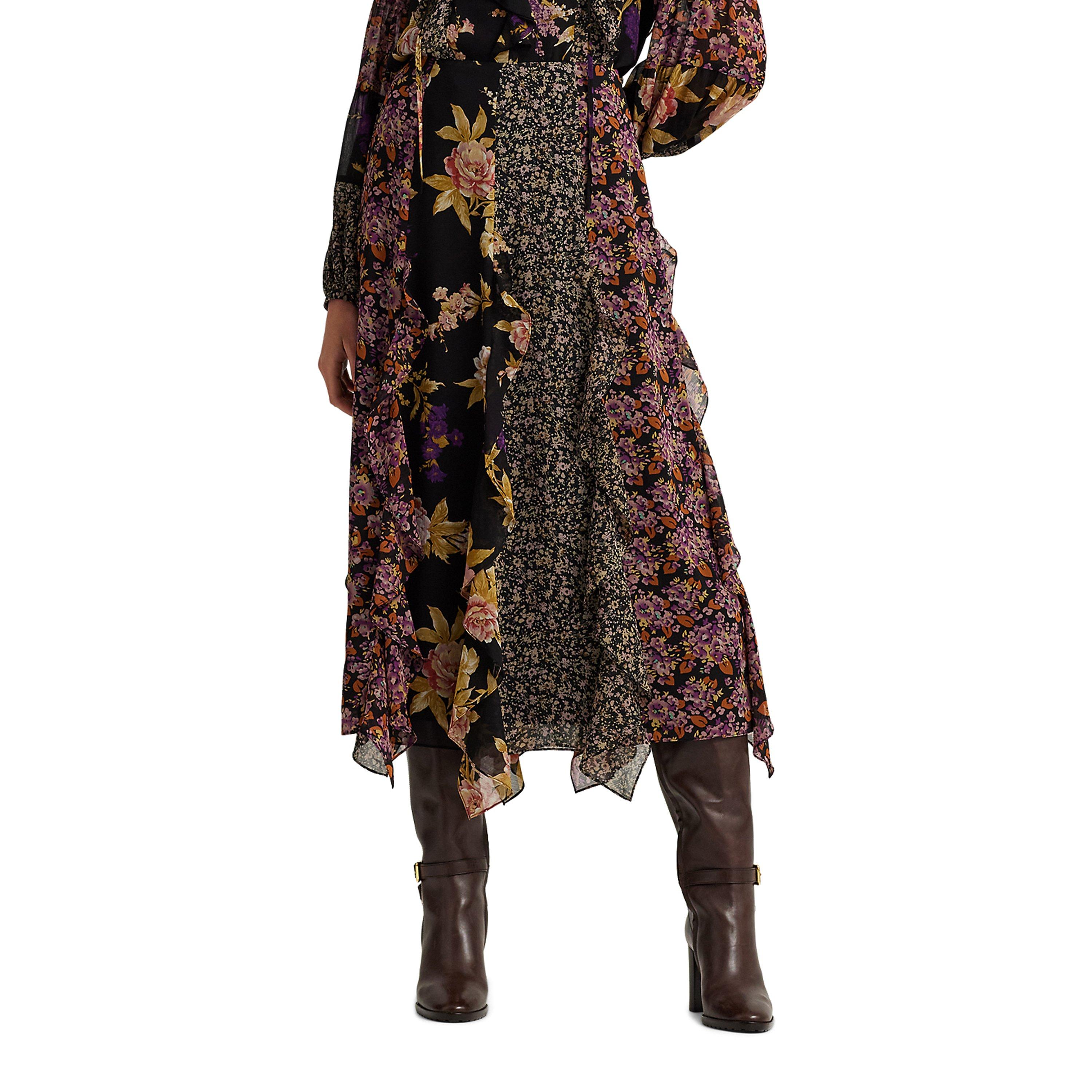 Black/Tan/Multi - Lauren by Ralph Lauren - Bothany Midi Skirt - 2