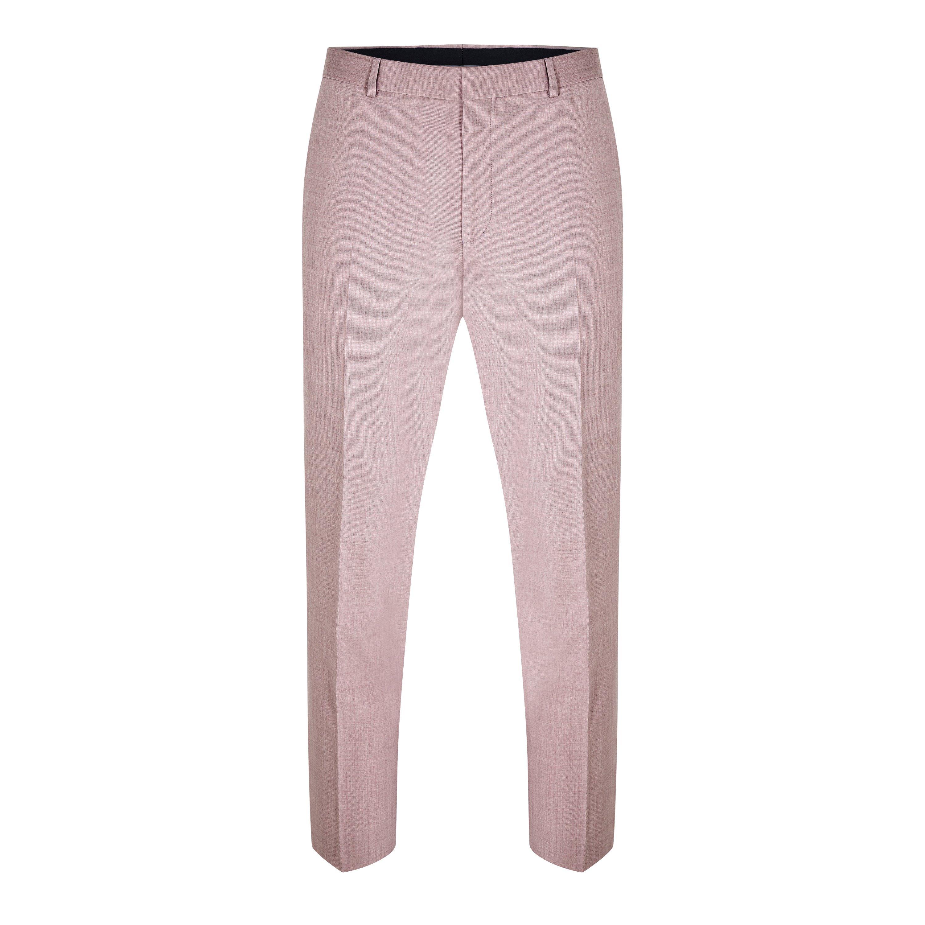 Dusty Pink - Ted Baker - Men's Twill Suit Trousers - 1