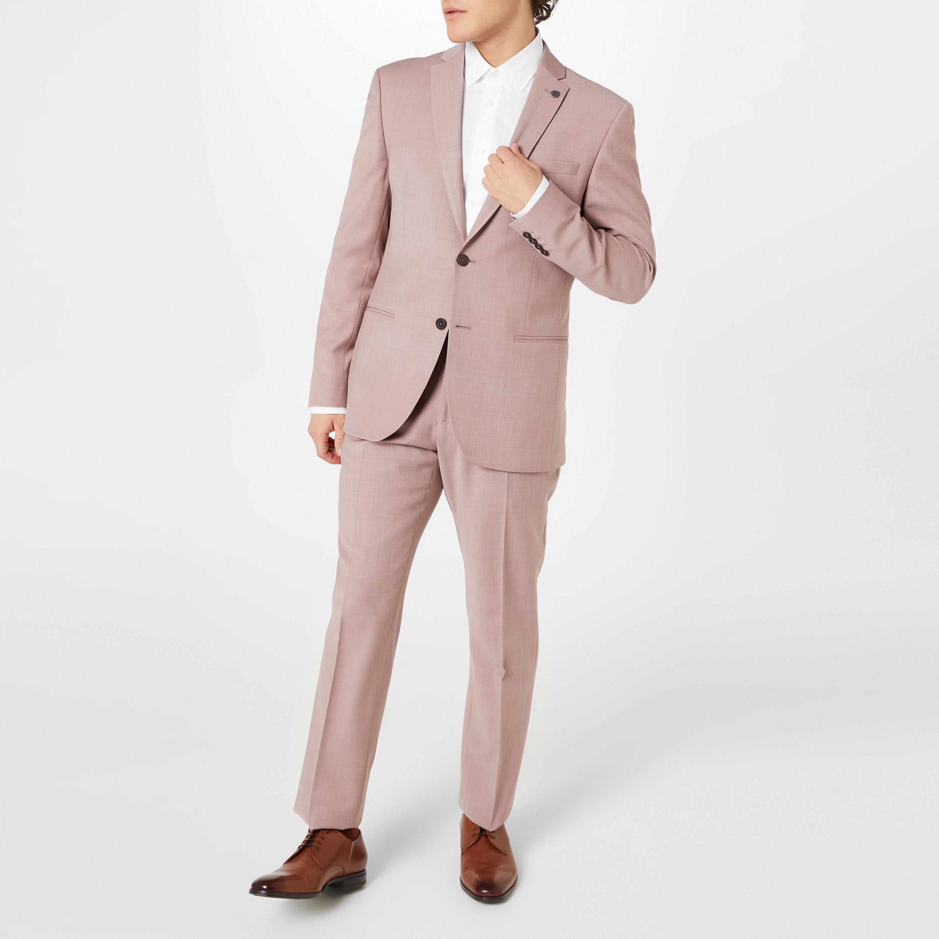Dusty Pink - Ted Baker - Men's Twill Suit Trousers - 2