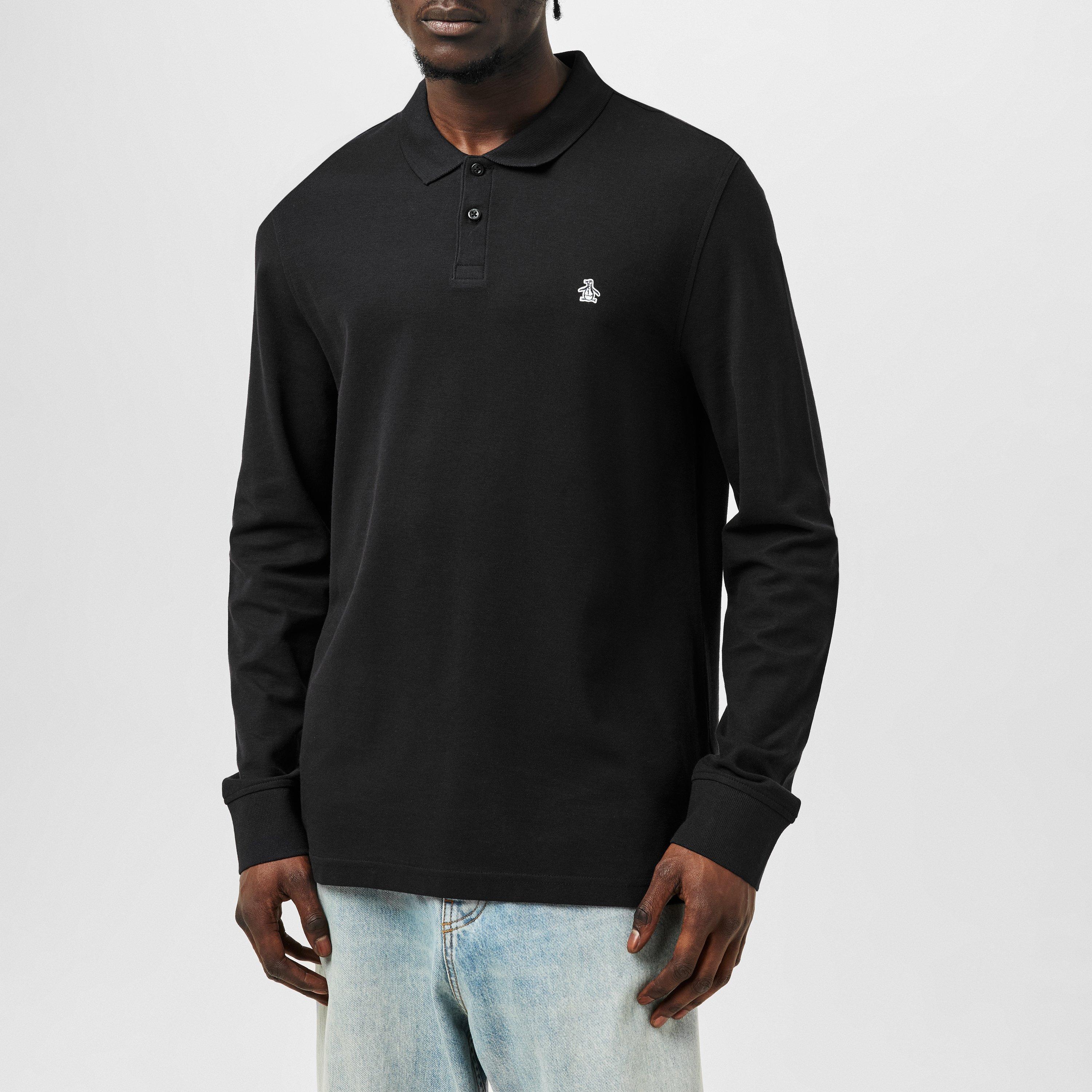 Preto - Original Penguin - Men's Long-Sleeve Polo Shirt - 3