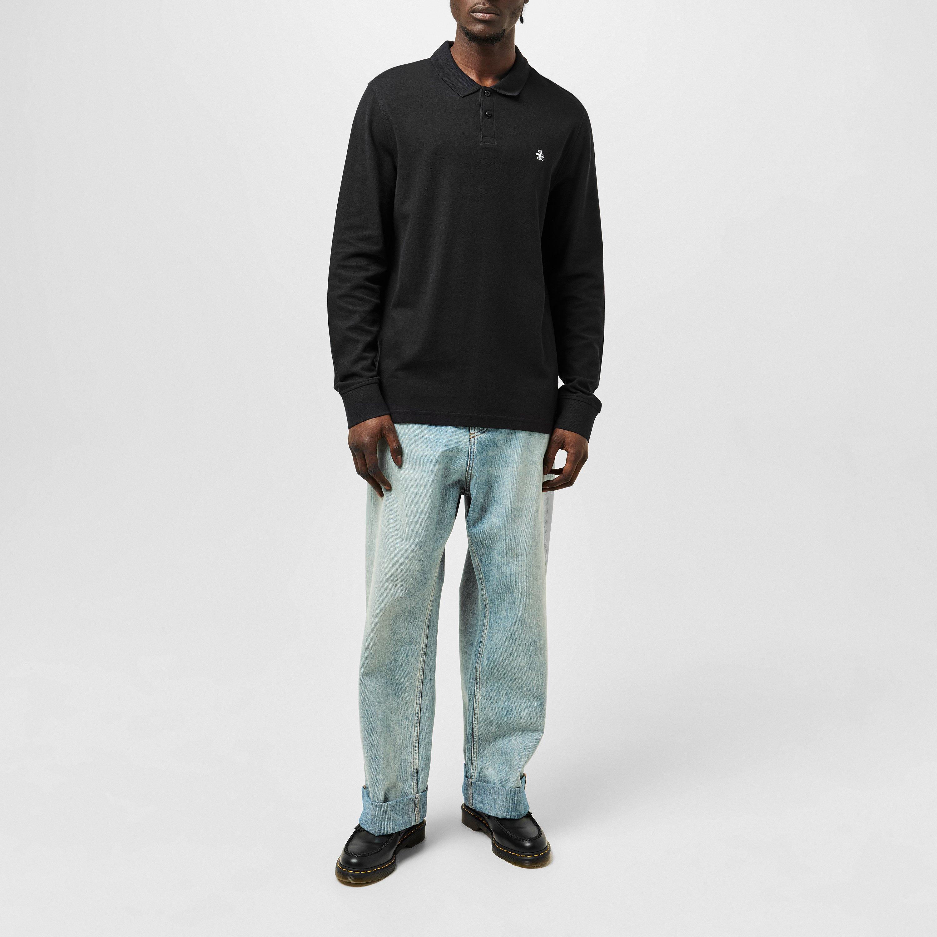 Preto - Original Penguin - Men's Long-Sleeve Polo Shirt - 6